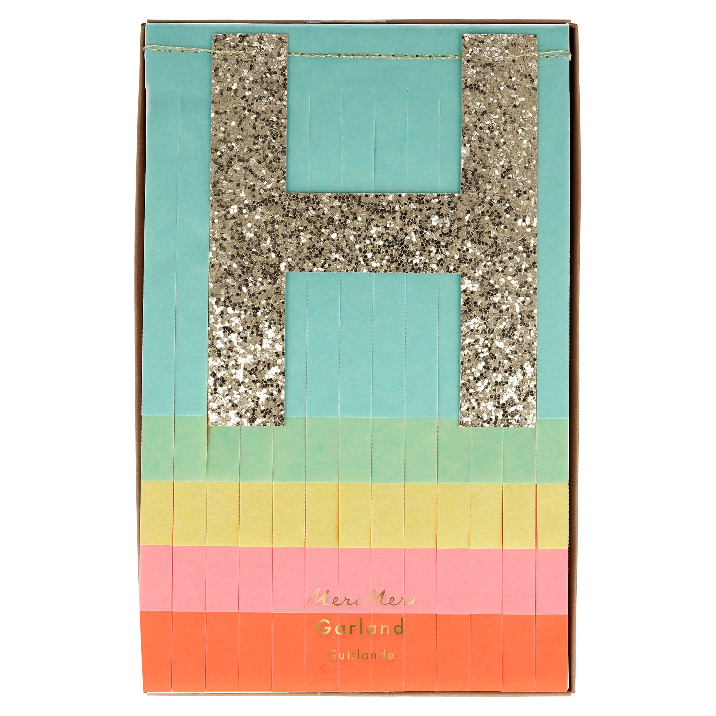 Meri Meri Rainbow Fringe Happy Birthday Banner - 8' Party Garland with Excess Cord - Image 6