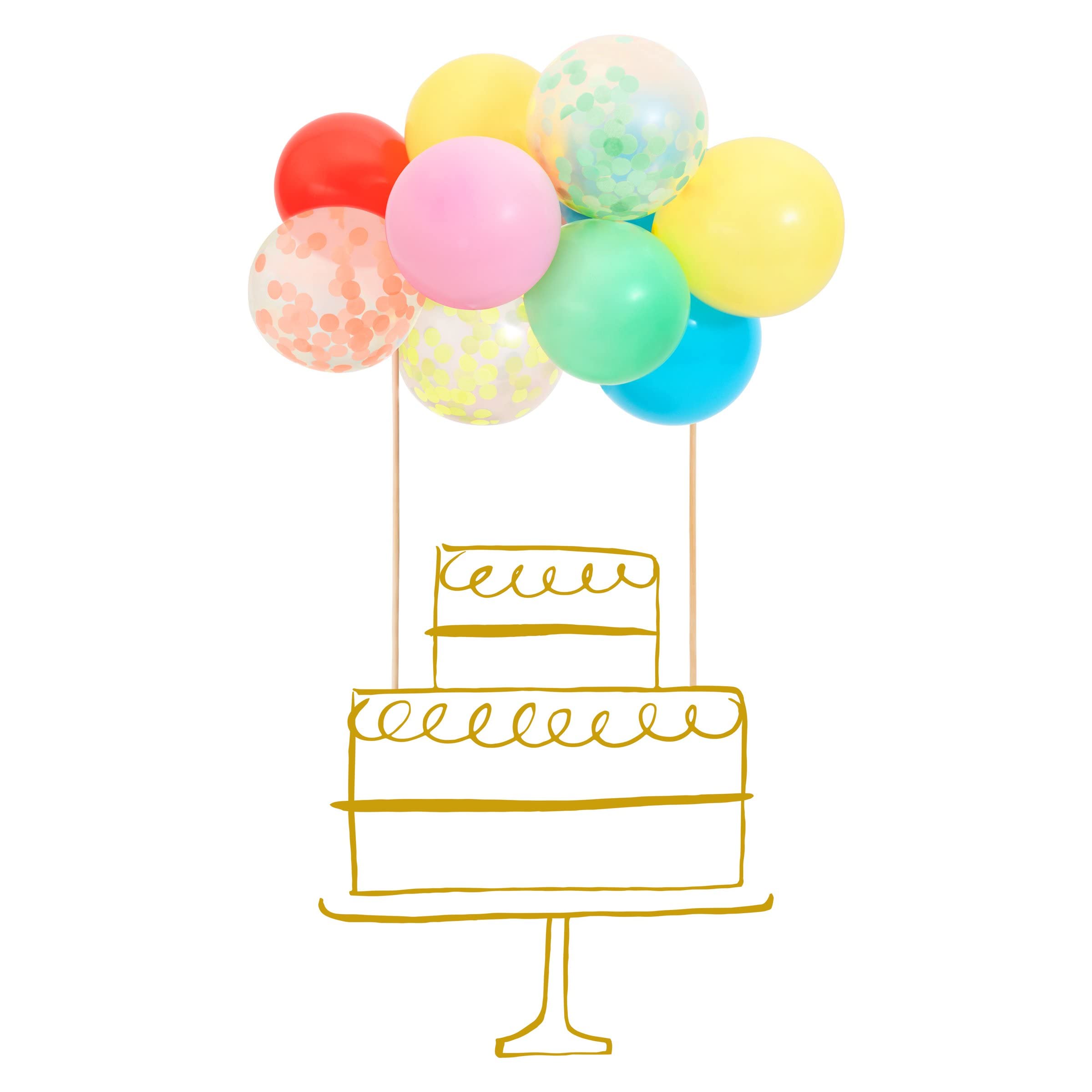 Meri Meri Rainbow Mini Balloon Cake Topper Kit (Pack of 1), 11 Beautiful Mini Balloons, Min 8" Wide - Image 4
