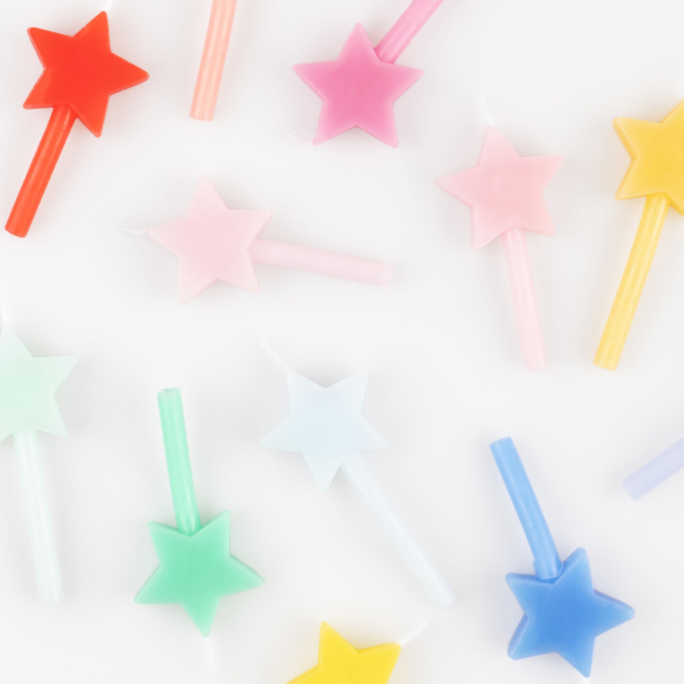 Meri Meri Rainbow Star Candles (Pack of 12), Baby Shower and Briald Show Candles for Cakes and Cupcakes, 12 Colors, Average Candle Height with Stick: 2.125", Unscented - Image 4
