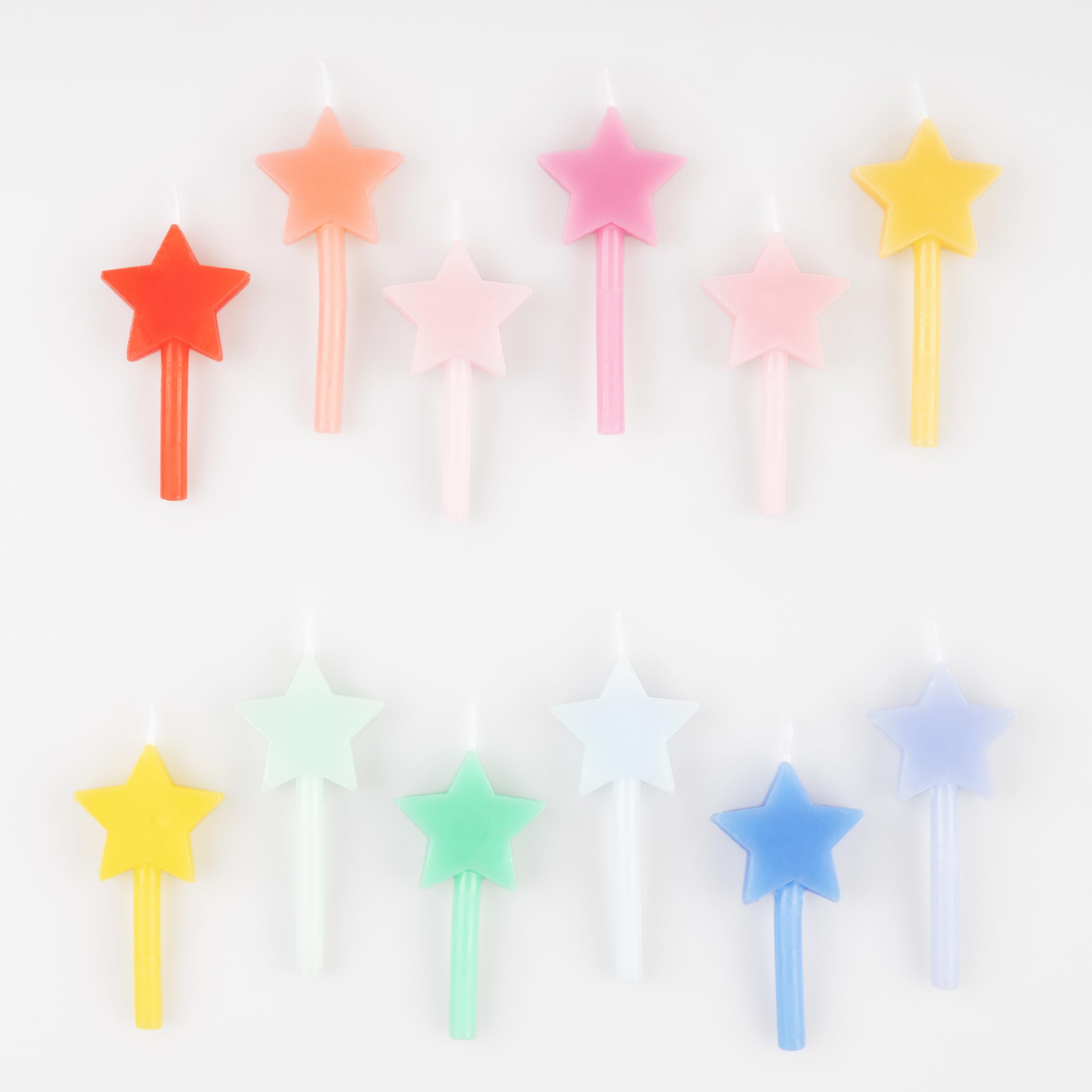 Meri Meri Rainbow Star Candles (Pack of 12), Baby Shower and Briald Show Candles for Cakes and Cupcakes, 12 Colors, Average Candle Height with Stick: 2.125", Unscented - Image 5