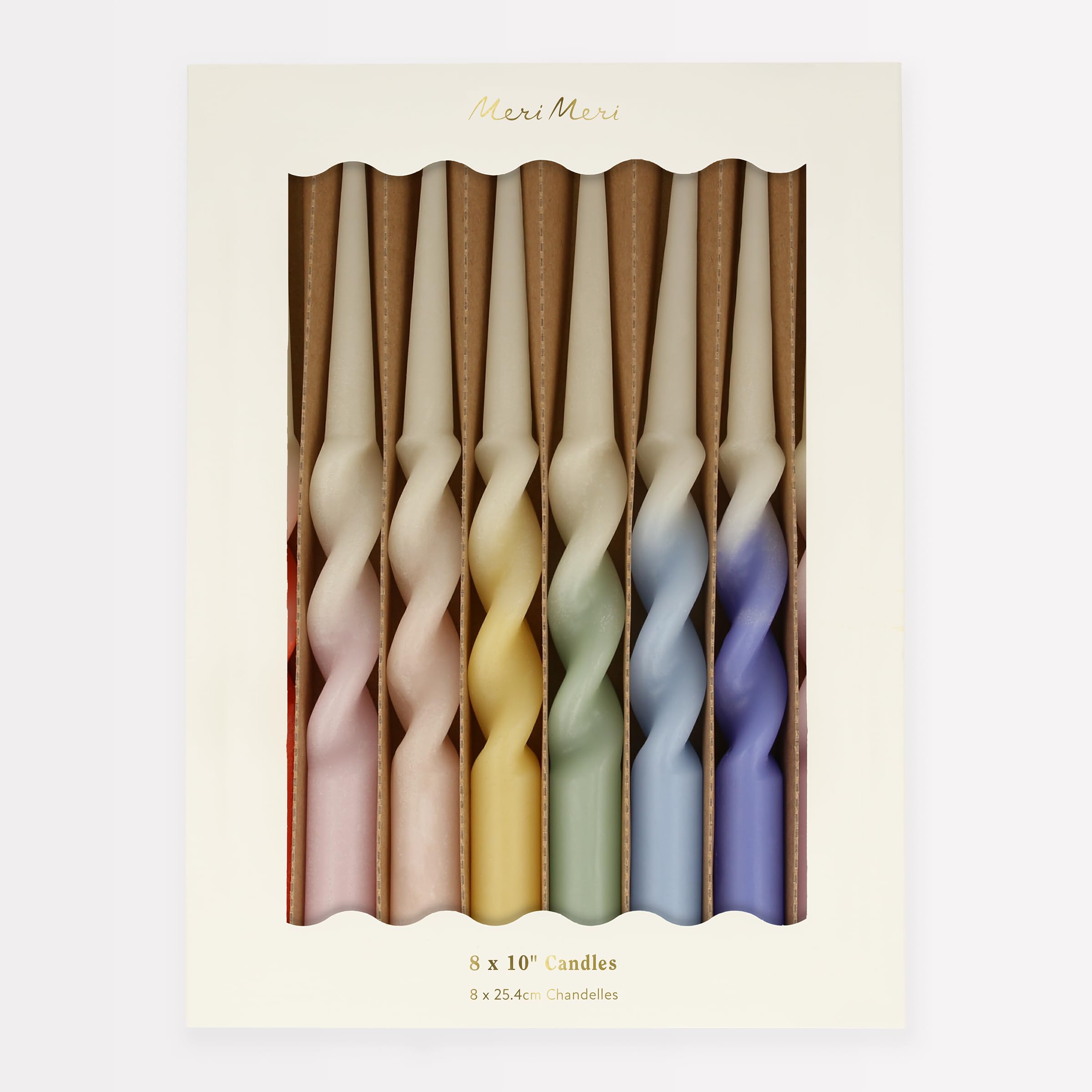 Meri Meri Rainbow Twisted Table Candles (Pack of 8) - Image 6