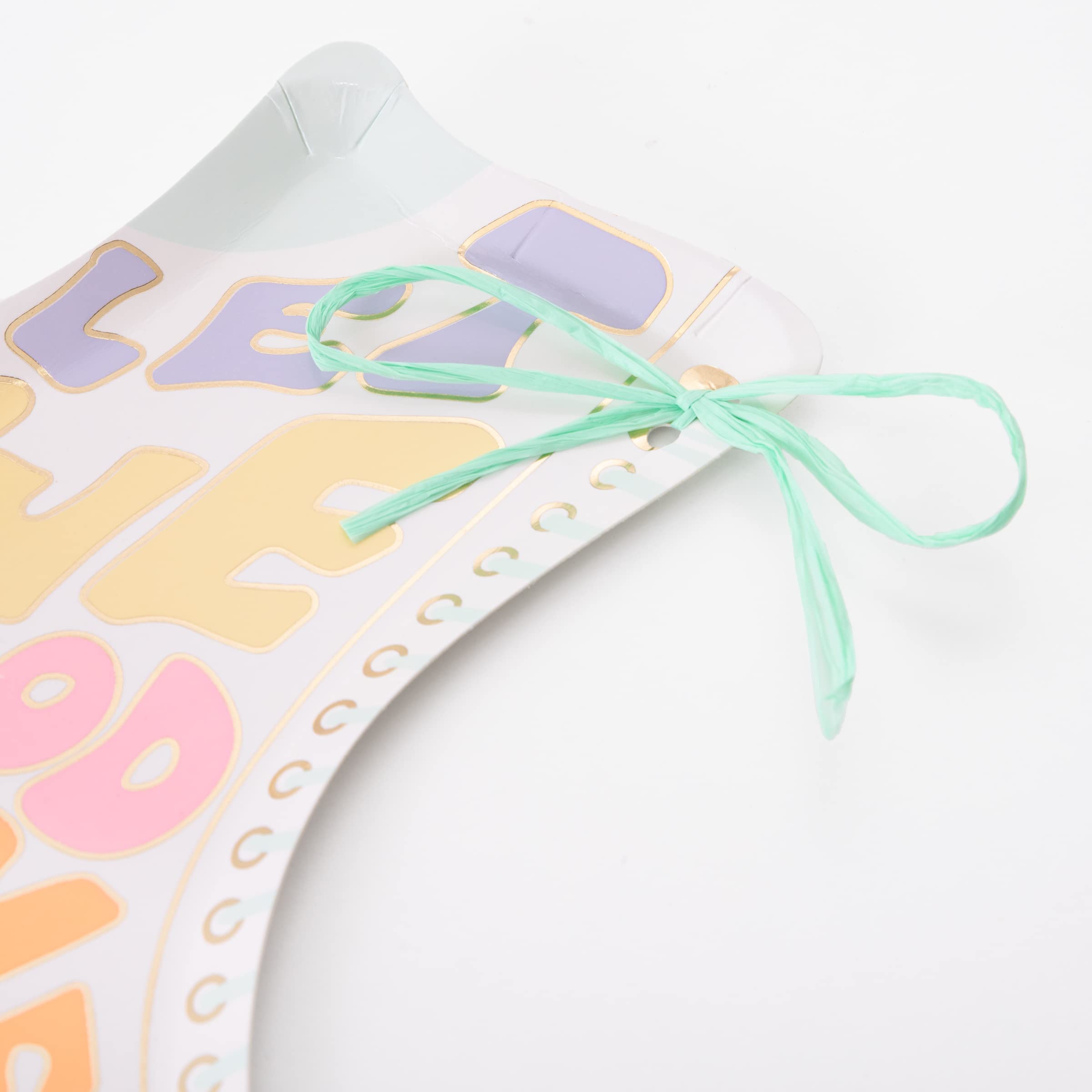 Meri Meri Roller Skate Plates, Pack of 8 Disposable Paper Plates, Fun Shaped with Pops of Color – Perfect for Roller Skate Retro Birthday Decorations, Groovy Party Decorations, and More - Image 4