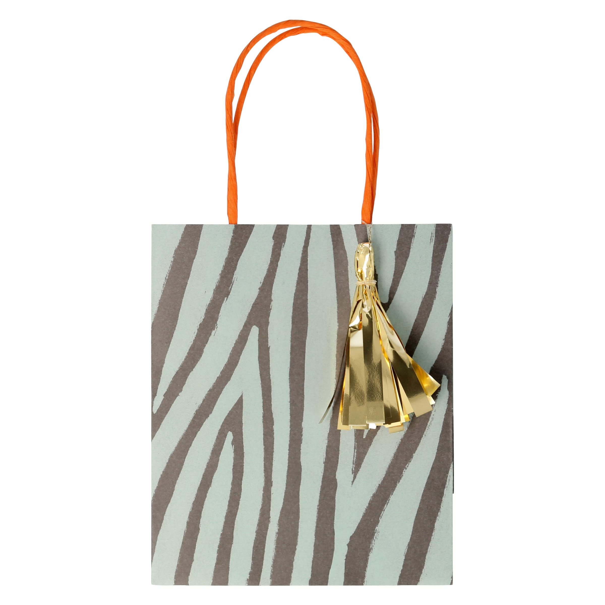 Meri Meri Safari Animal Print Party Bags (Pack of 8), Birthday Gift Bags with Tags, Safari Party Favor Bags - Image 4