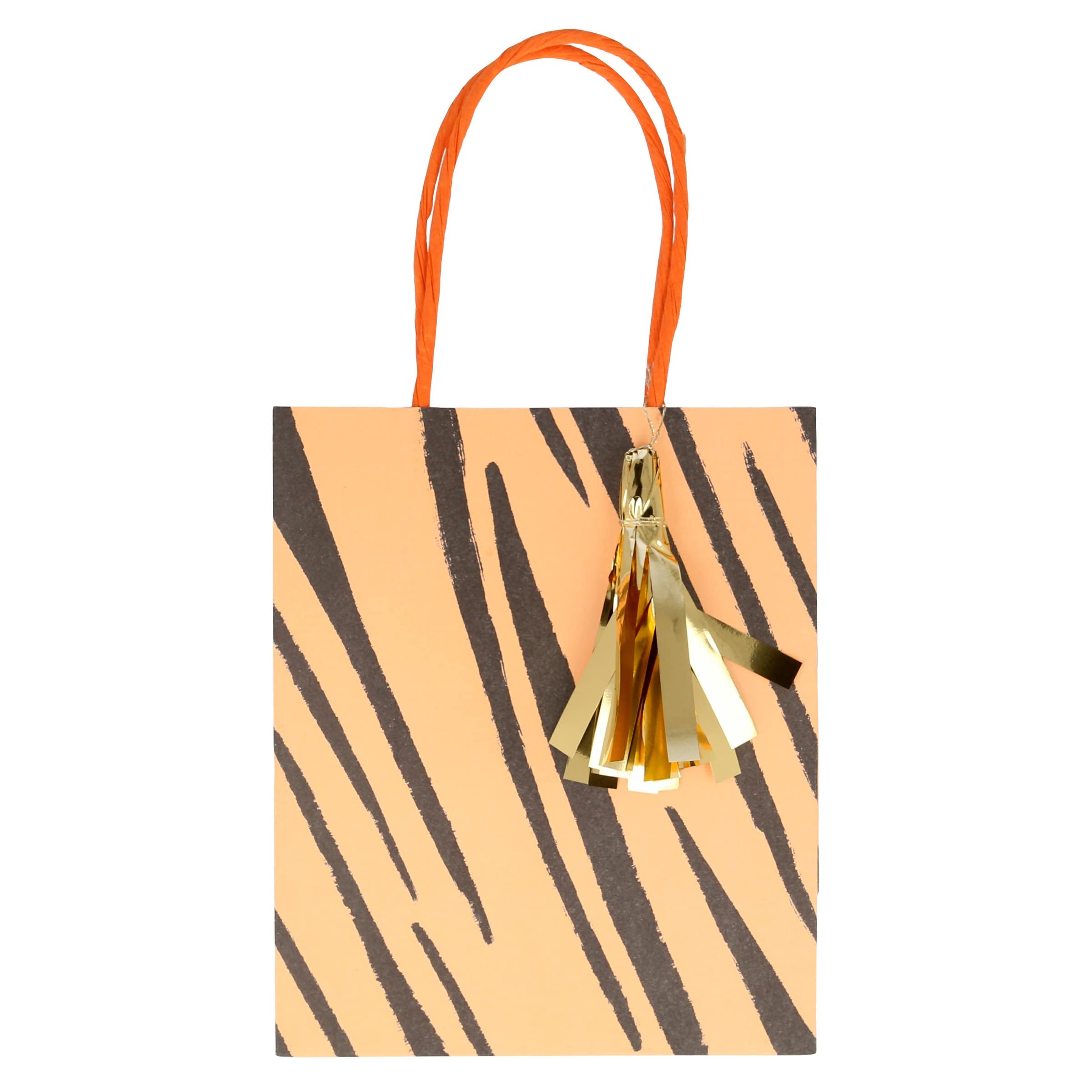 Meri Meri Safari Animal Print Party Bags (Pack of 8), Birthday Gift Bags with Tags, Safari Party Favor Bags - Image 5