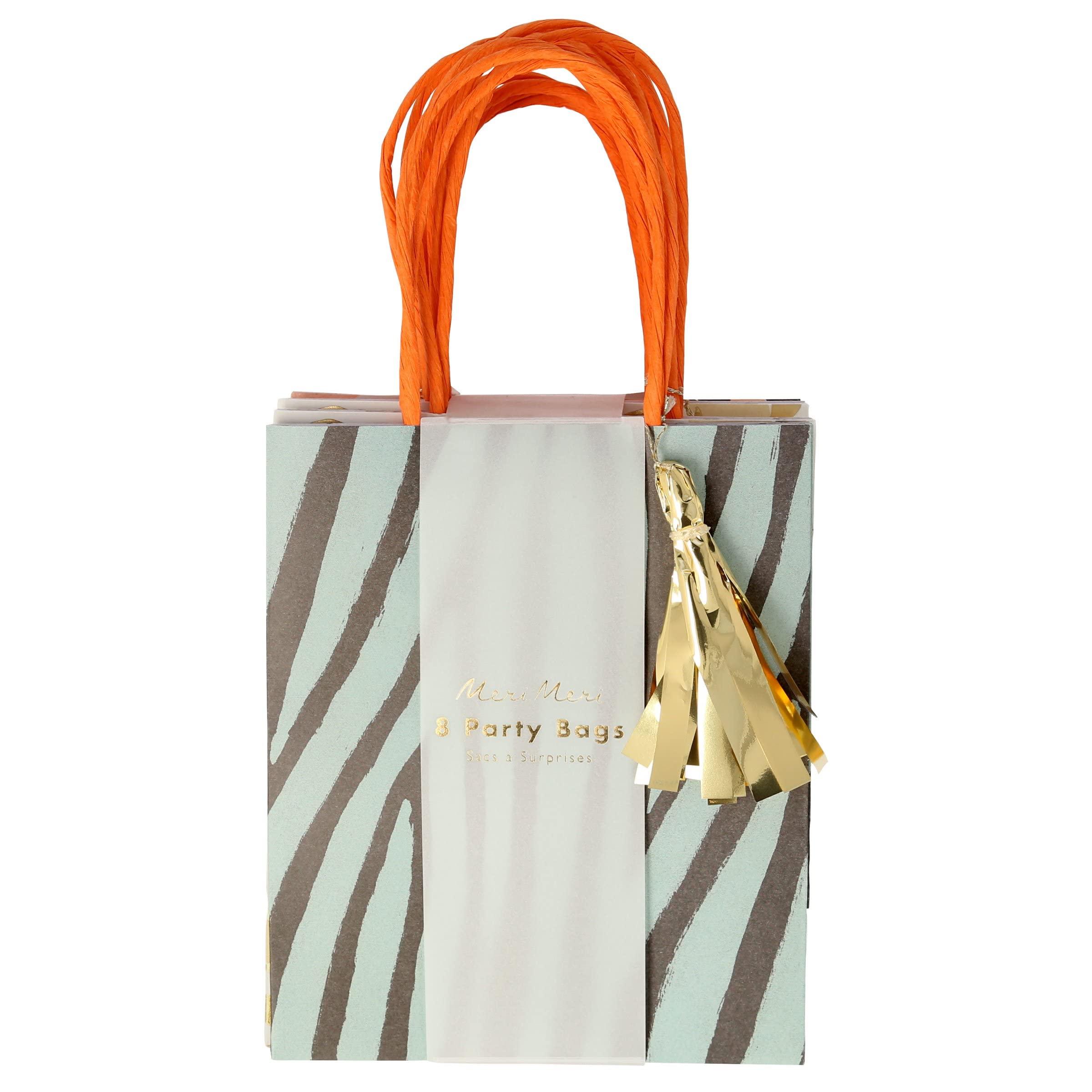 Meri Meri Safari Animal Print Party Bags (Pack of 8), Birthday Gift Bags with Tags, Safari Party Favor Bags - Image 8