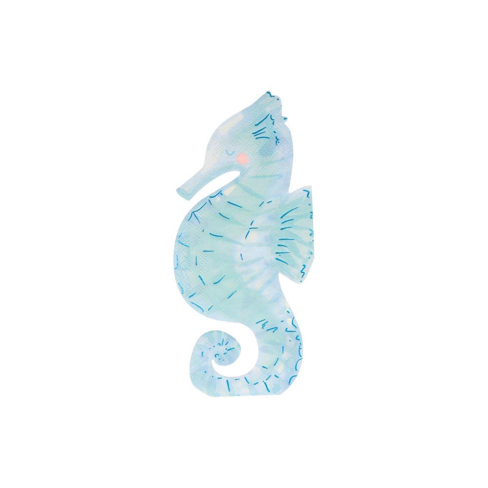 Meri Meri Seahorse Napkins, Disposable Paper Napkins, 3-Ply Paper, Under the Sea and Mermaid Party Decor, Ocean Colors, Pack of 16 - Image 6