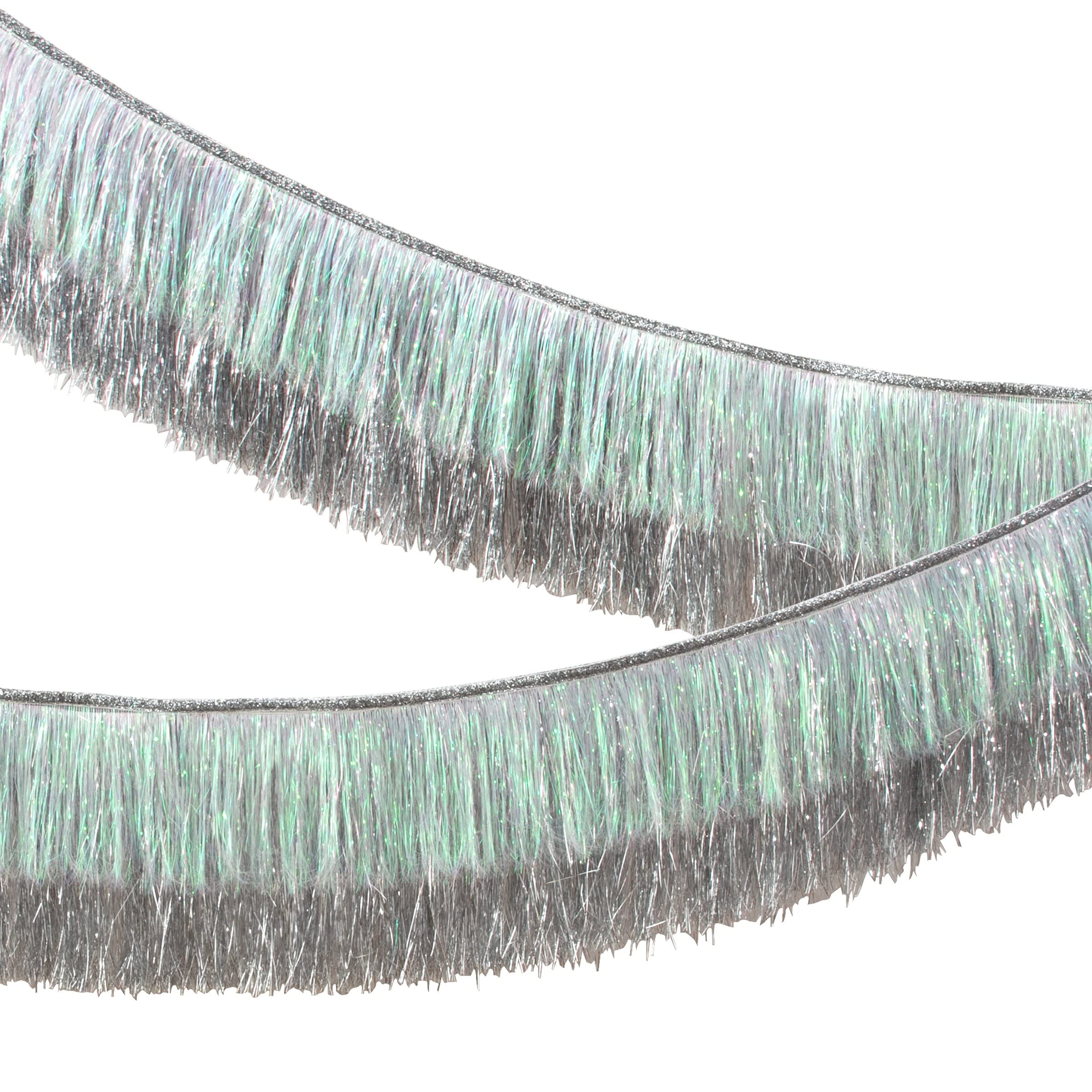 Meri Meri Silver Iridescent Tinsel Fringe Garland (Pack of 1)