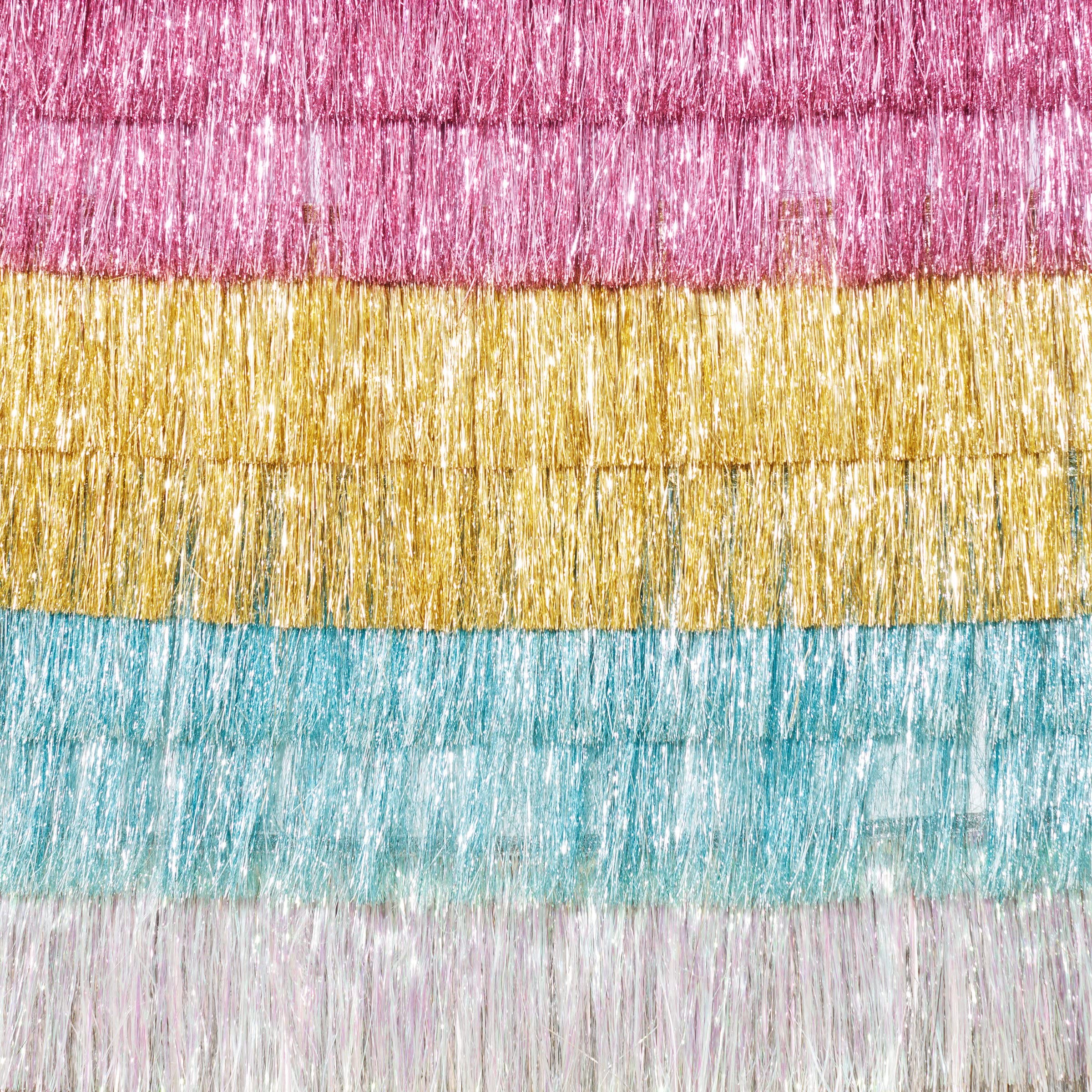 Meri Meri Silver Iridescent Tinsel Fringe Garland (Pack of 1) - Image 6