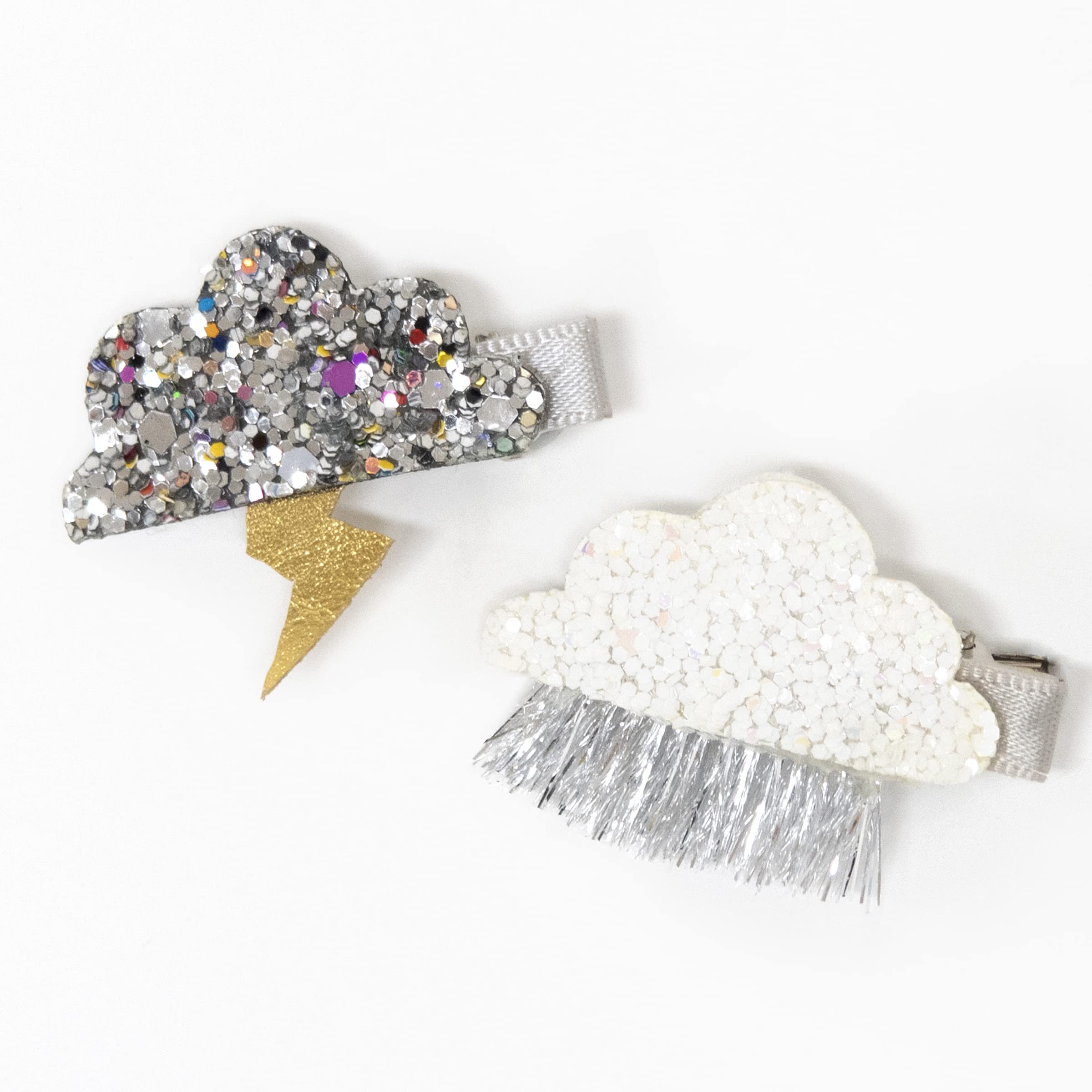 Meri Meri Sparkly Weather Hair Clips - Set of 4 - Silver, Rainbow, Pink - Crocodile Clips - Modern, Contemporary - Glitter & Leatherette - Adults & Kids 4+ - Image 4
