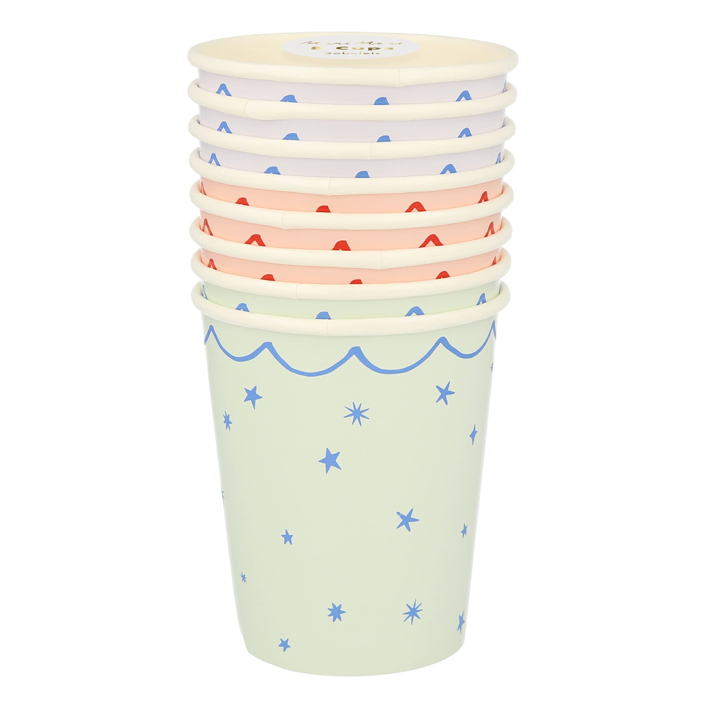 Meri Meri Star Pattern Cups (Pack of 8) - Image 7