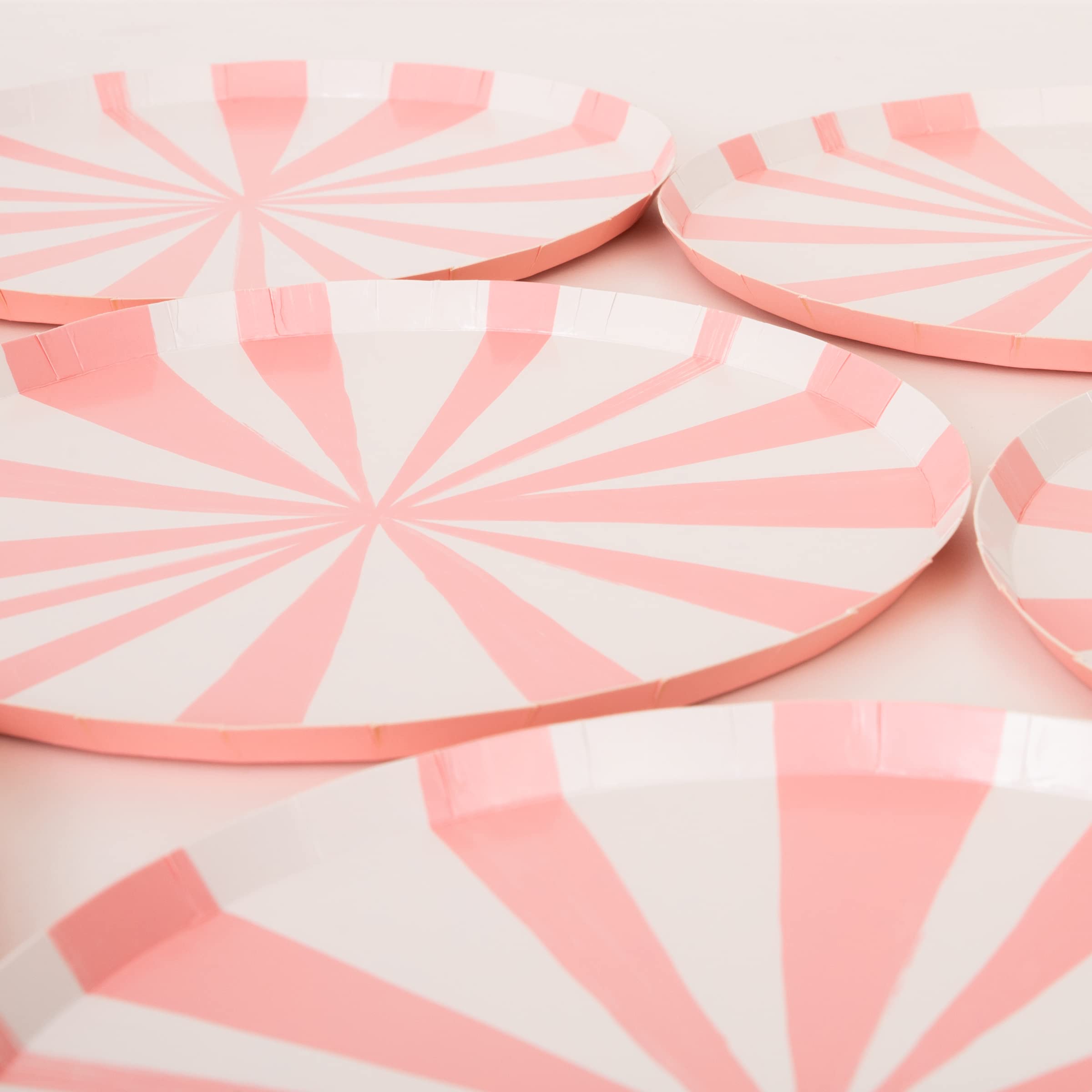 Meri Meri Striped Paper Plates, Pack of 8 Disposable Plates in a Range of Fun, Bright Colors and 2 Sizes (Side & Dinner), Versatile for All Your Events - Image 3
