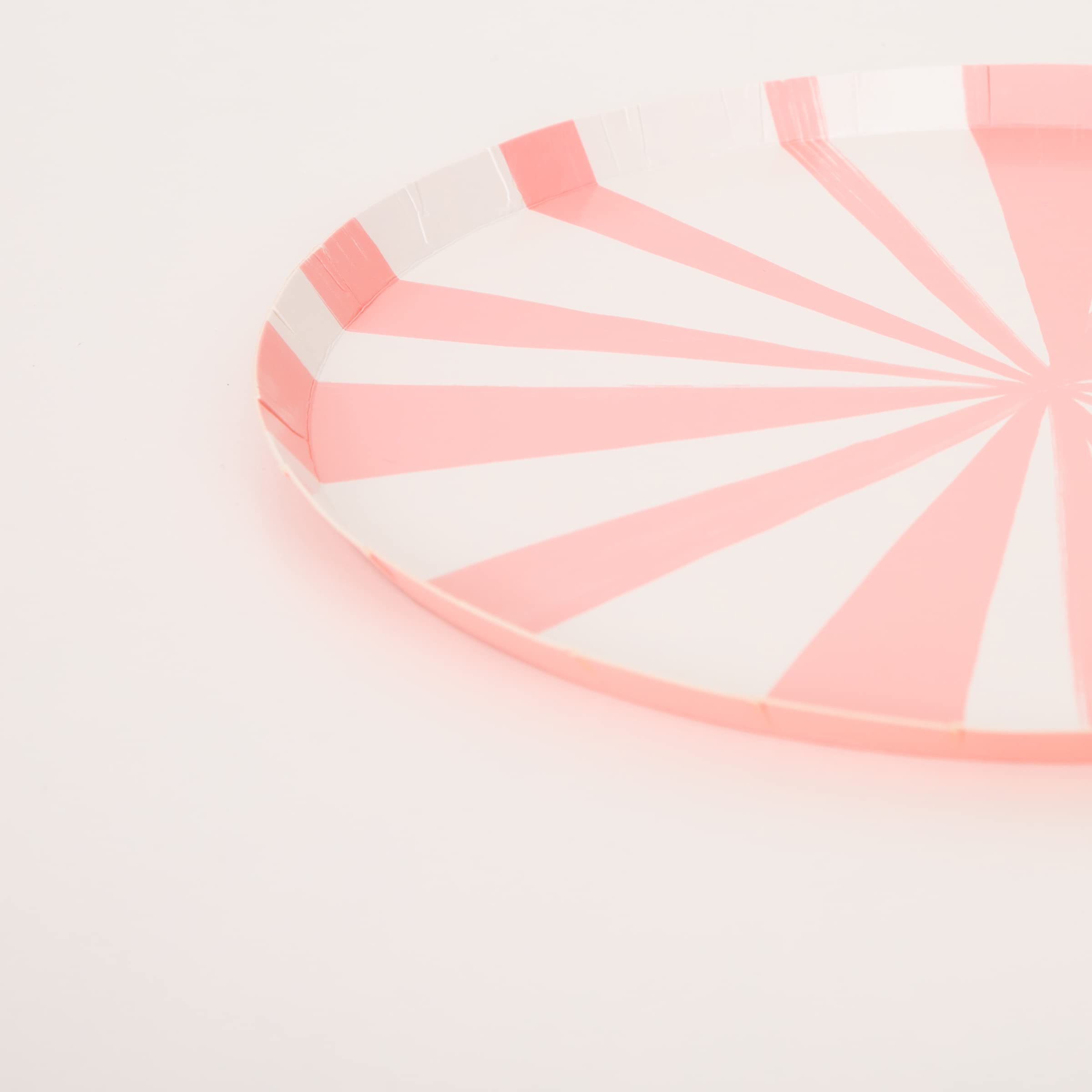 Meri Meri Striped Paper Plates, Pack of 8 Disposable Plates in a Range of Fun, Bright Colors and 2 Sizes (Side & Dinner), Versatile for All Your Events - Image 4