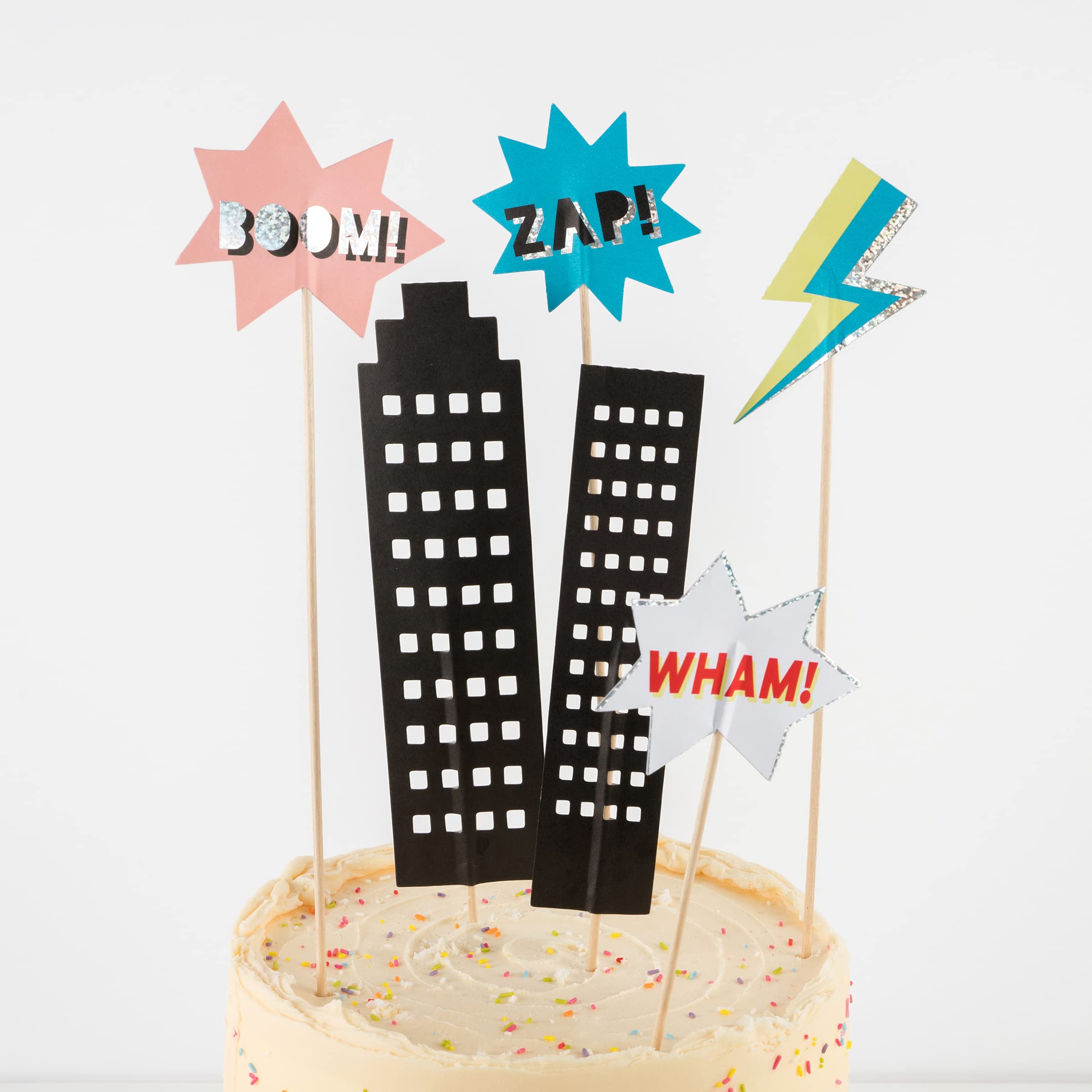 Meri Meri Superhero Cake Topper (Pack of 6) - Image 3