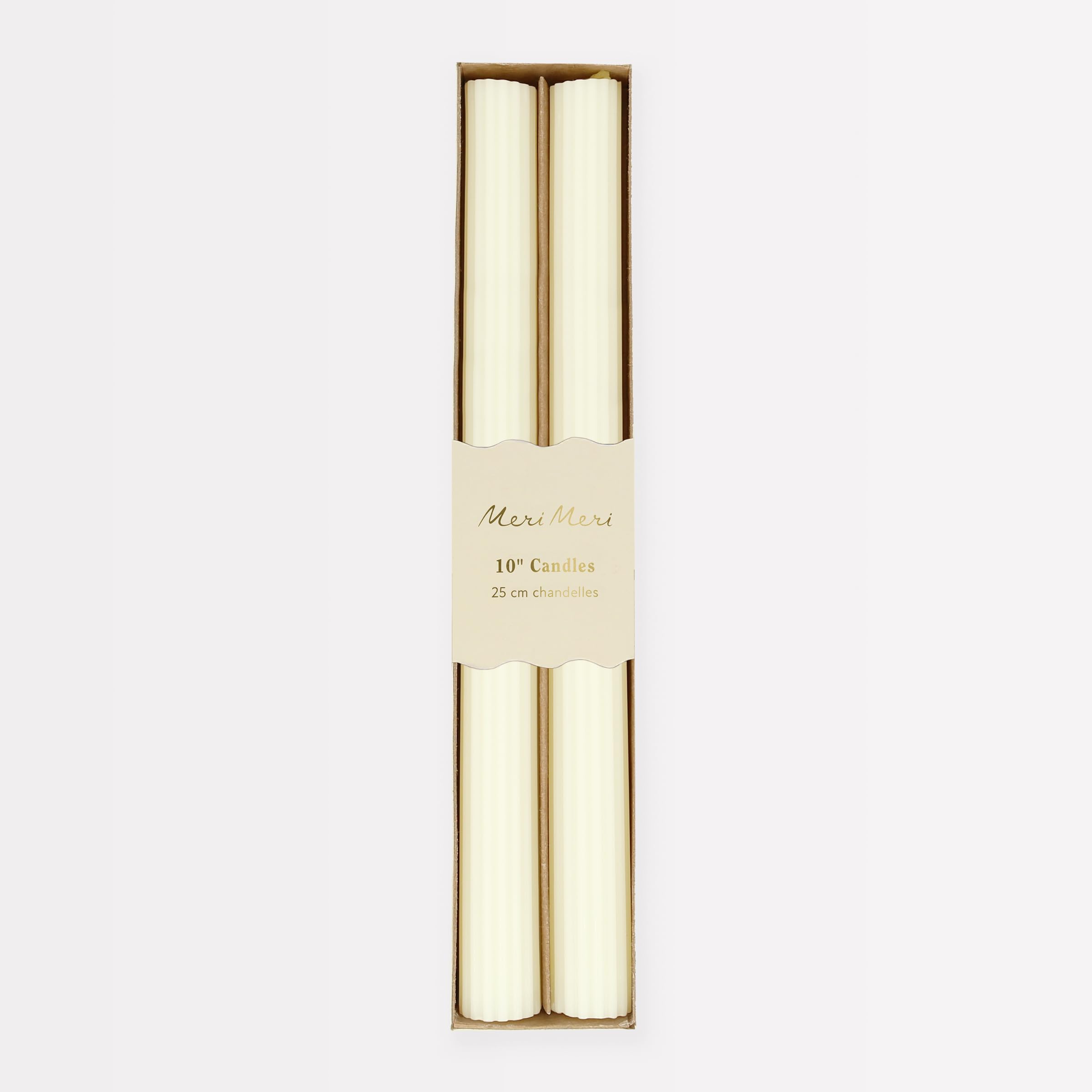 Meri Meri Tall Table Candles (Pack of 2), 10" Tall, Unscented, Long Burn Time Approx 6 hrs., Meri Meri Candles - Image 5