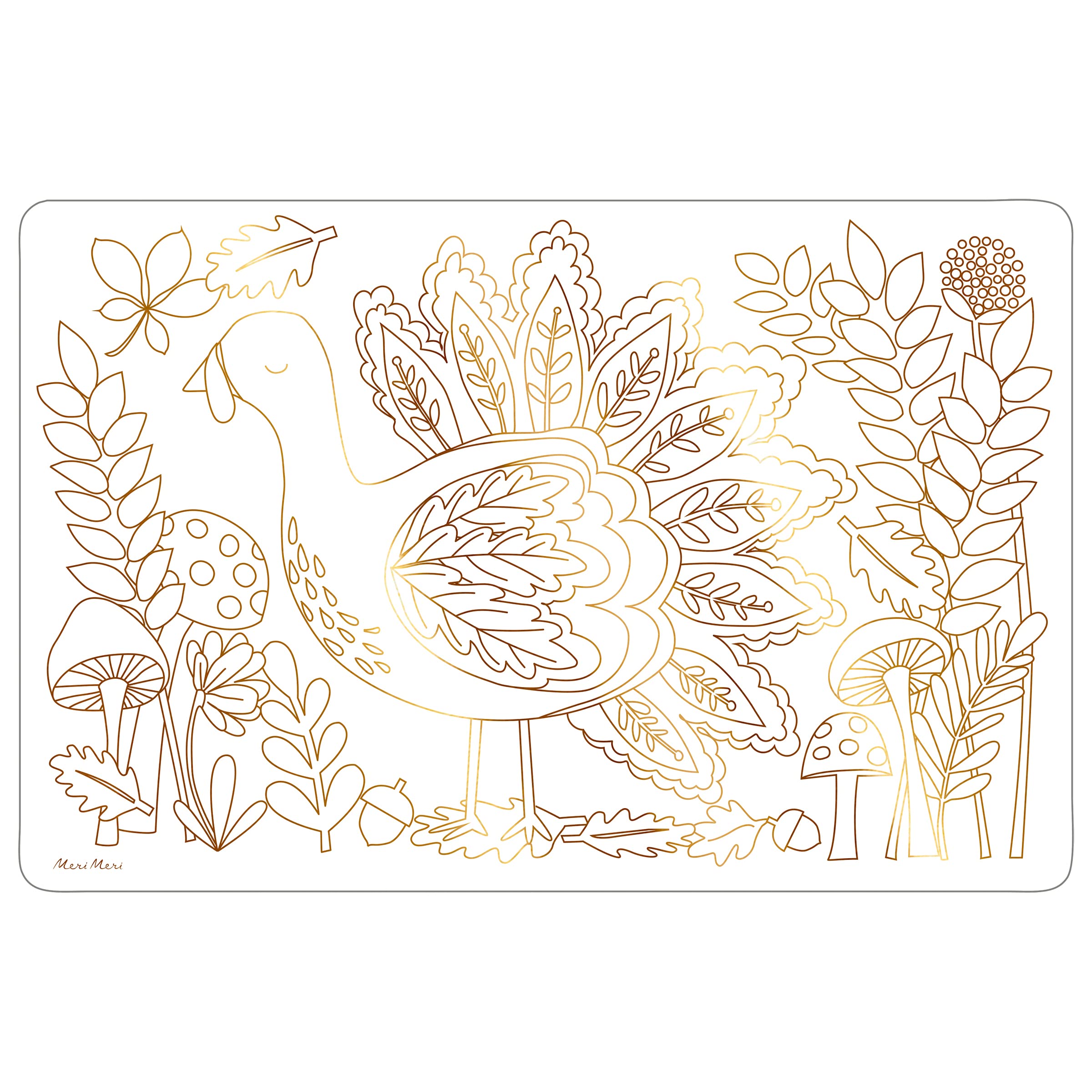Meri Meri Thanksgiving Coloring Placemats (Pack of 8), 11 x 16.75 Disposable Thanksgiving Placemats for Kids - Image 4