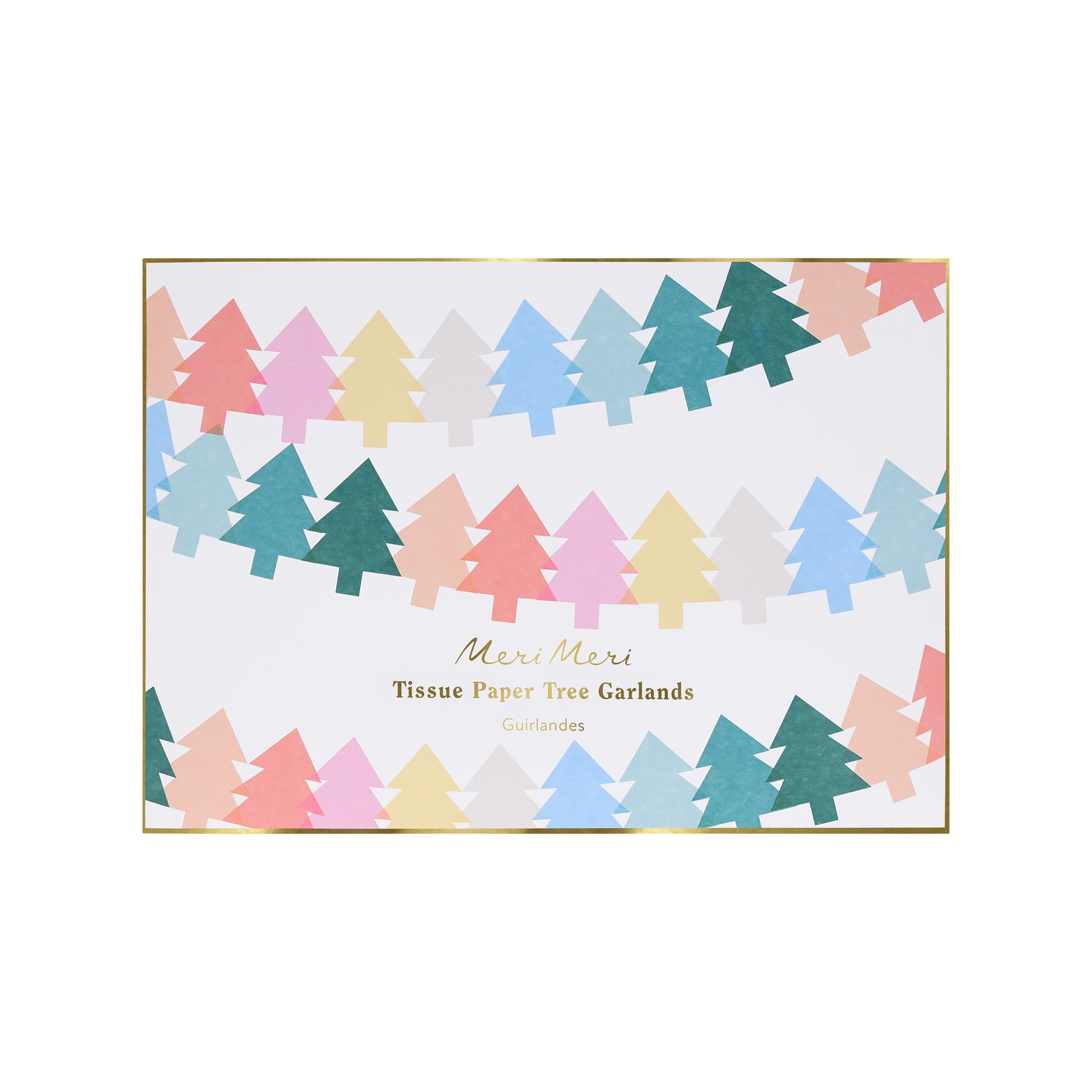 Meri Meri Tissue Paper Christmas Tree Garland (Pack of 3), 6.5' Strand Including Excess Cord, Tissue Paper Garlands, Reusable Hanging Christmas Decorations - Image 5