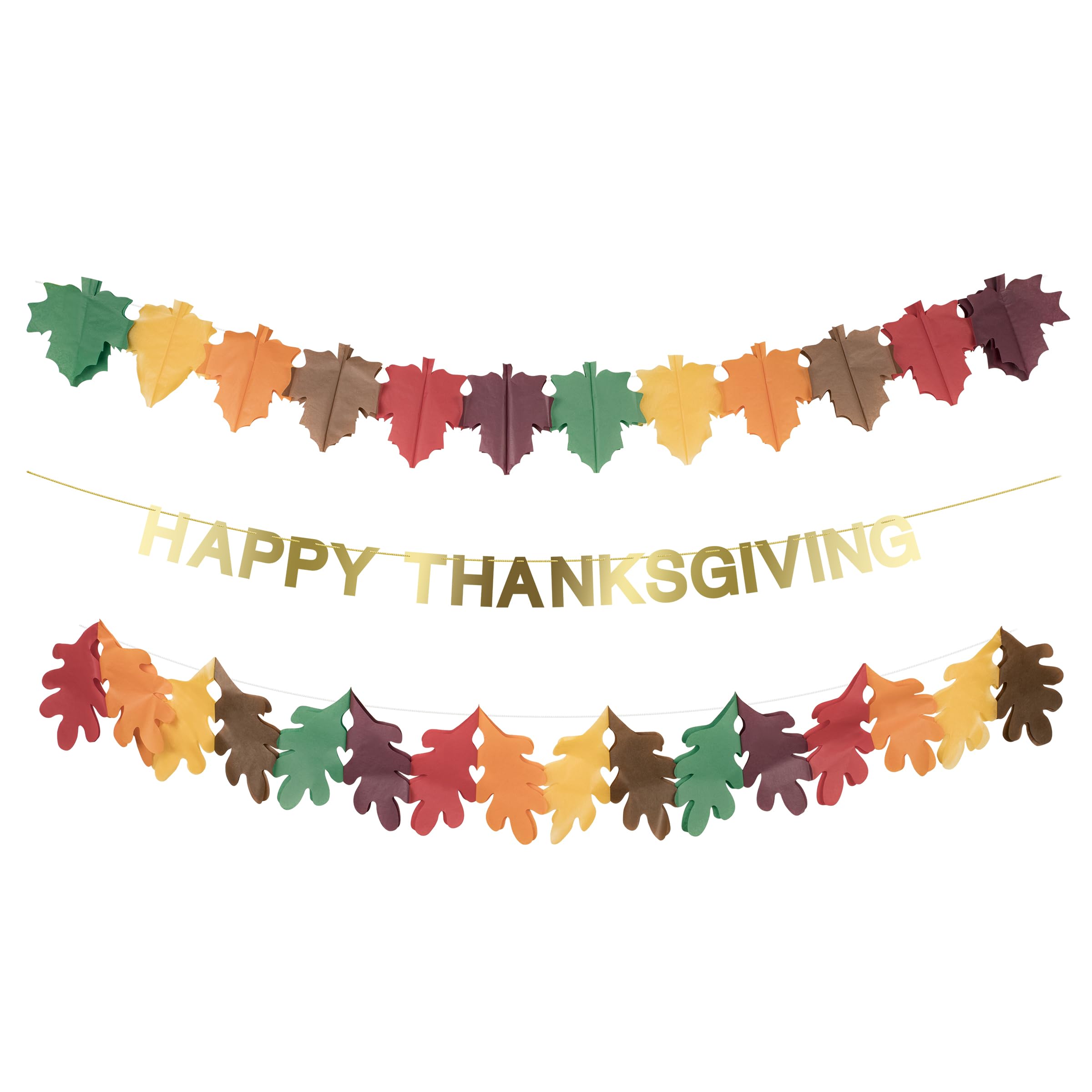 Meri Meri Tissue Paper Thanksgiving Garland (Pack of 1), 10.5' with Excess Cord, Thanksgiving Decorations, Fall Harvest Party Decorations, Maple Leaf Garland - Image 3