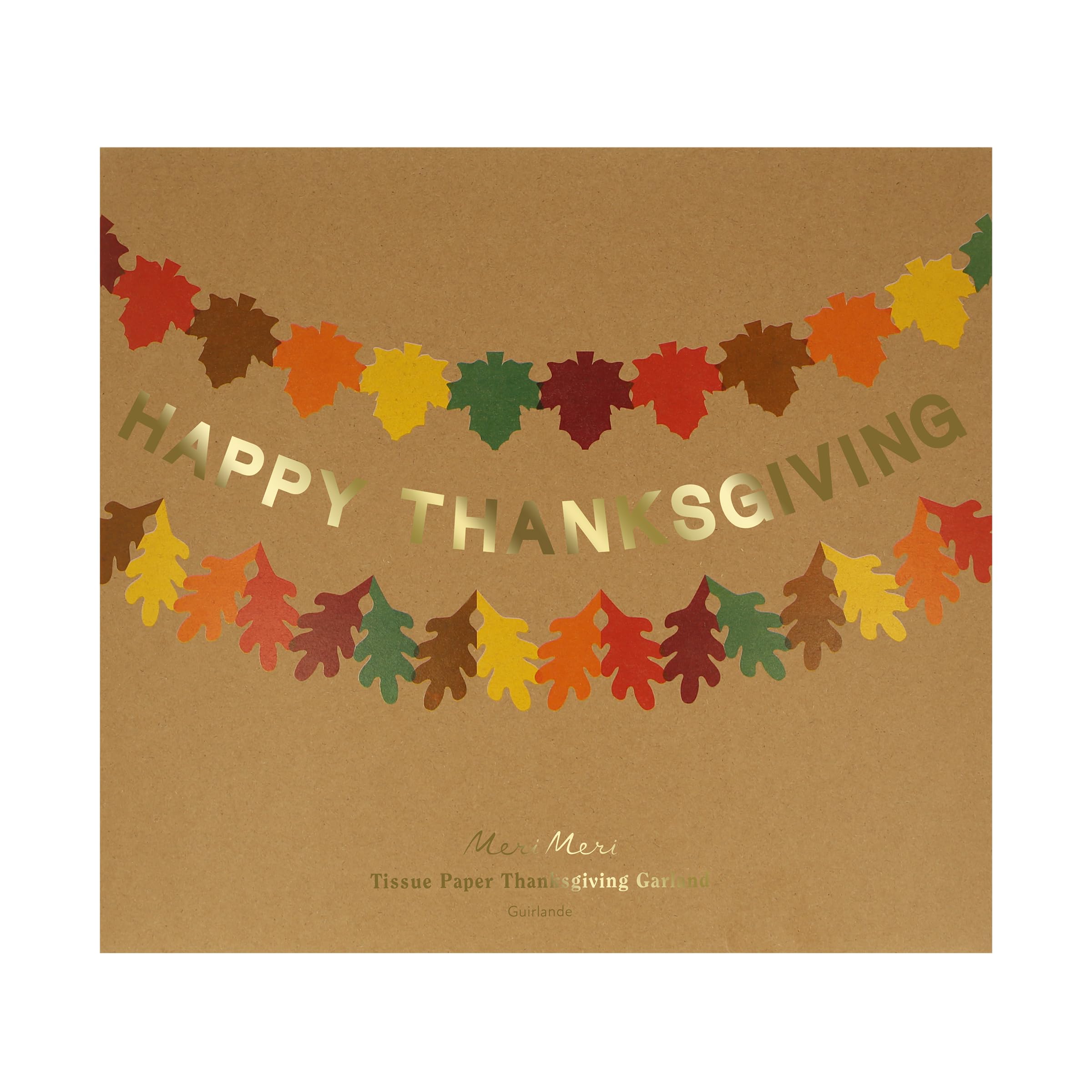Meri Meri Tissue Paper Thanksgiving Garland (Pack of 1), 10.5' with Excess Cord, Thanksgiving Decorations, Fall Harvest Party Decorations, Maple Leaf Garland - Image 4