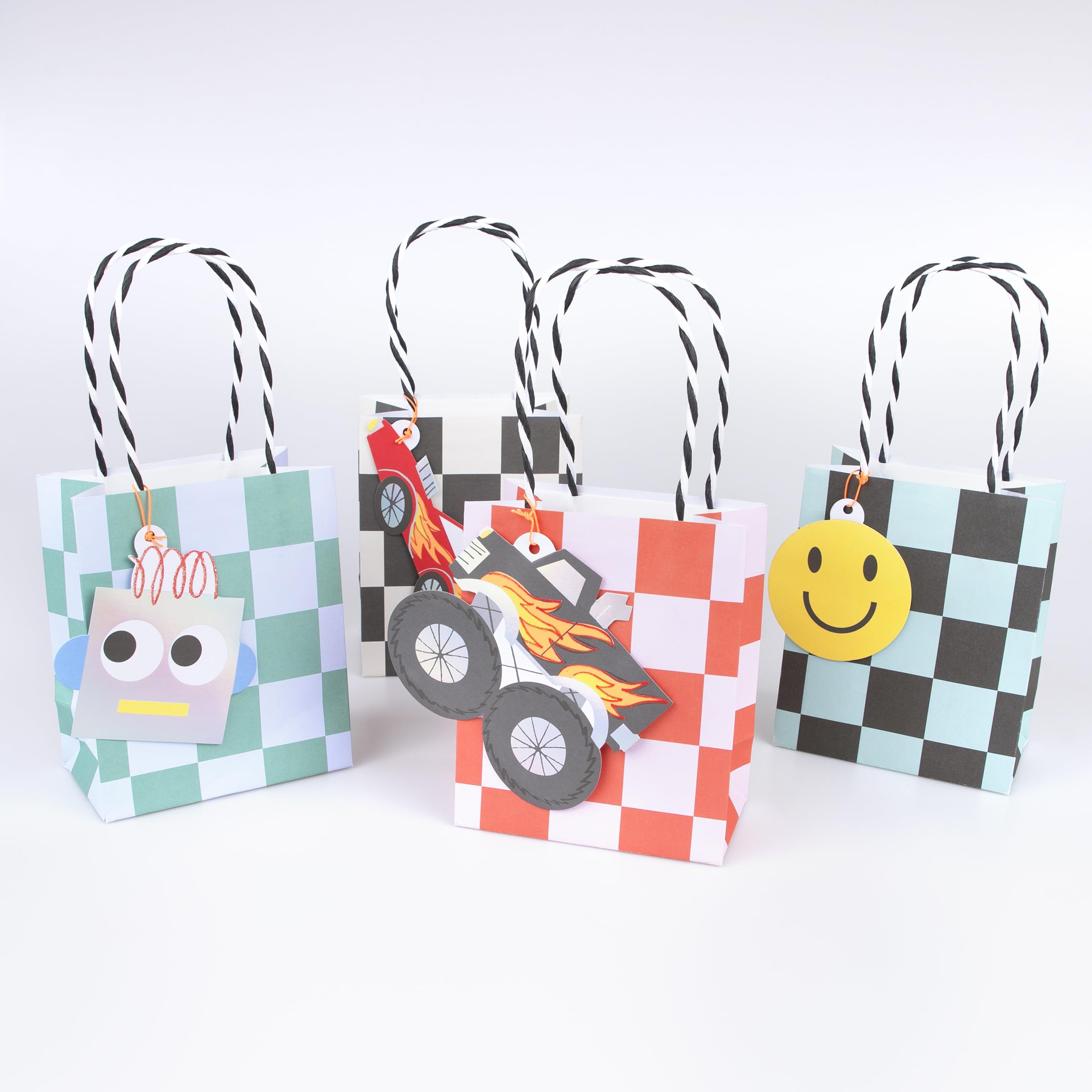 Meri Meri Toybox Icon Paper Party Bags (Pack of 8), 80s Theme Party Favor Bags, Colorful Tags & Stickers, Retro Birthdays, Ages 3+ - Image 3