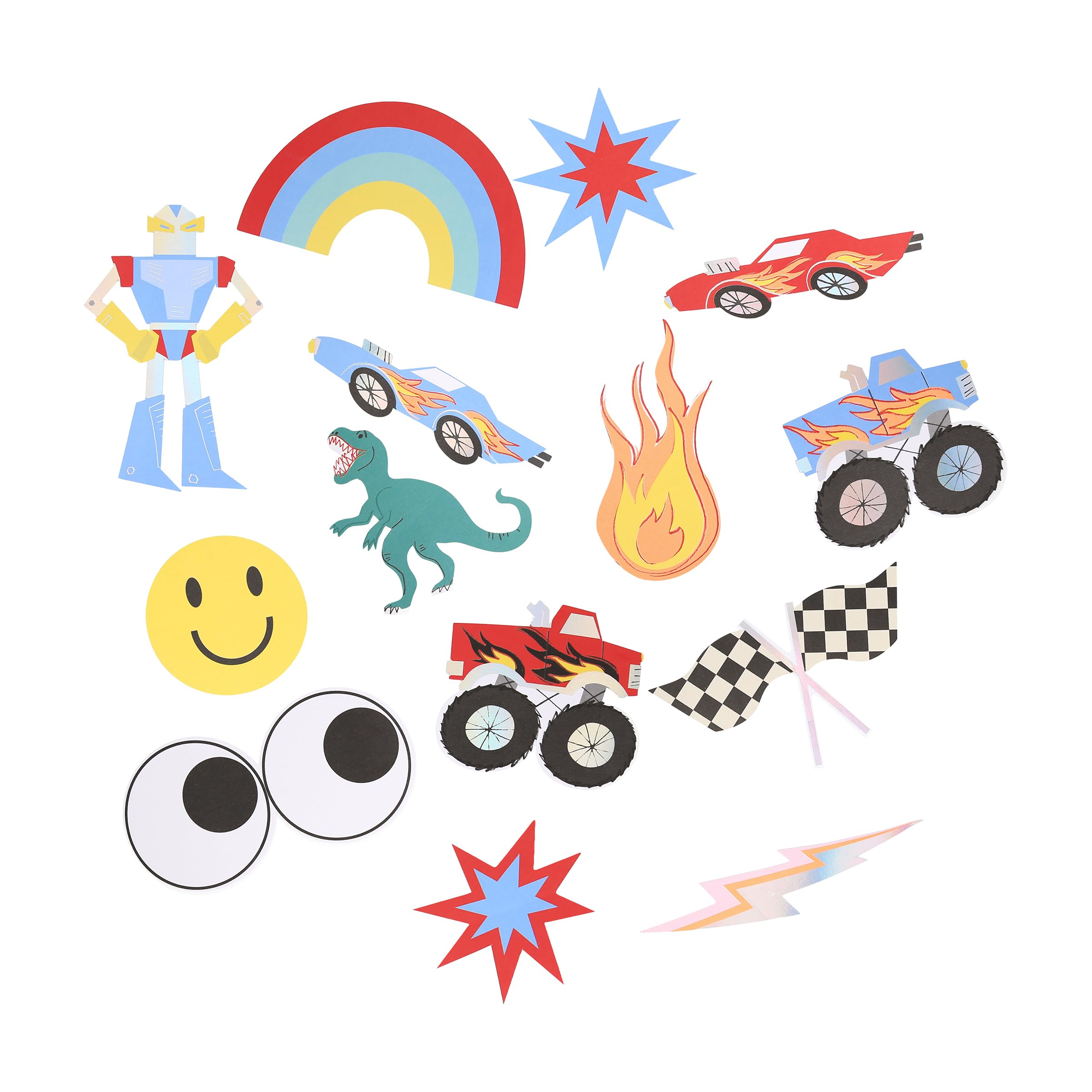 Meri Meri Toybox Icon Stickers (Pack of 25), 80s Theme Birthday Party Favors, Retro Decorative Stickers, Matchbox-Style Box, Easy Peel Back, Ages 3+ - Image 3