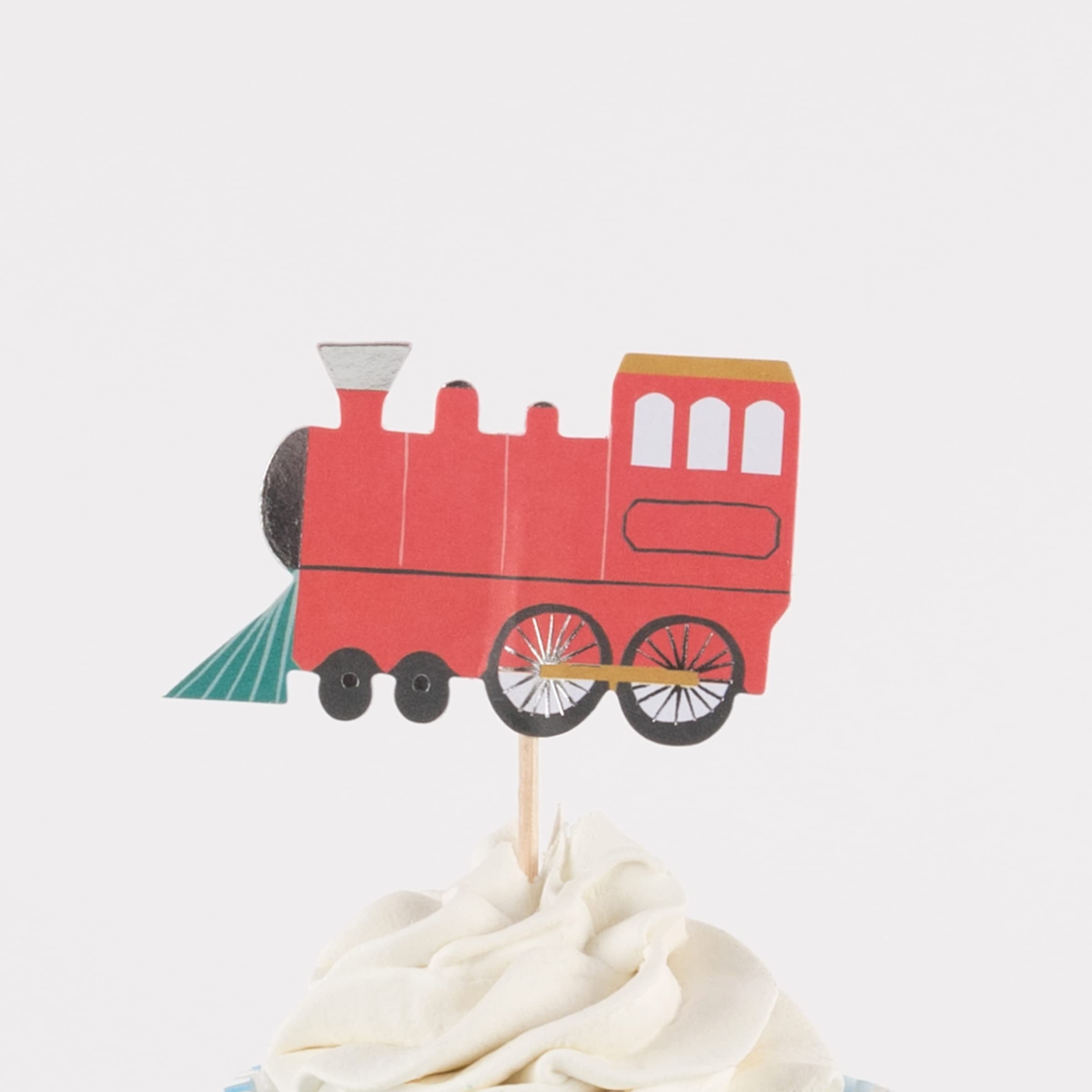 Meri Meri Train Cupcake Kit (Pack of 24), Disposable Train Cupcake Toppers & Matching Liners - Image 6