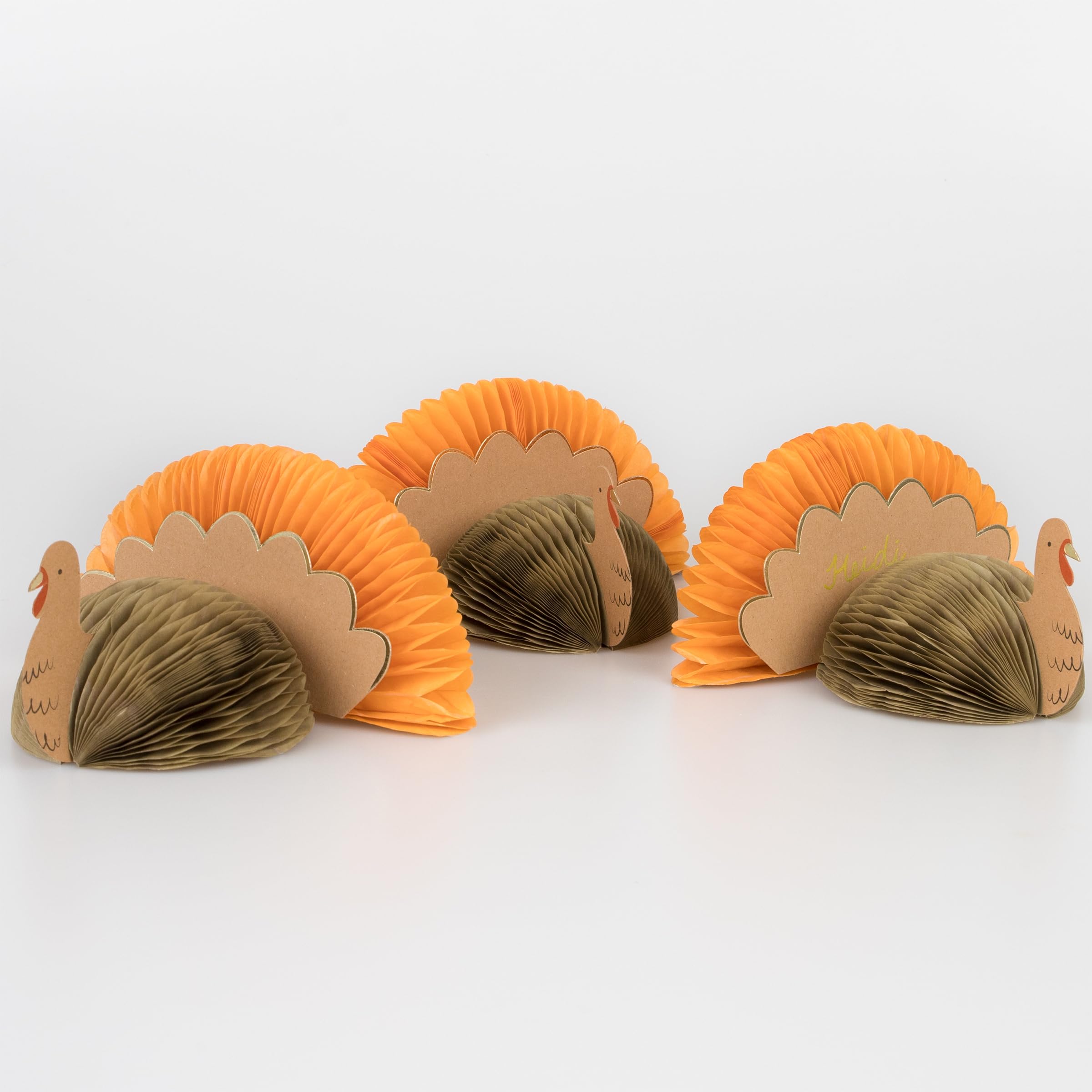 Meri Meri Turkey Place Cards (Pack of 8), 6" x 3" x 4.375" Thanksgiving Place Cards, Reusable Thanksgiving Table Decor - Image 5