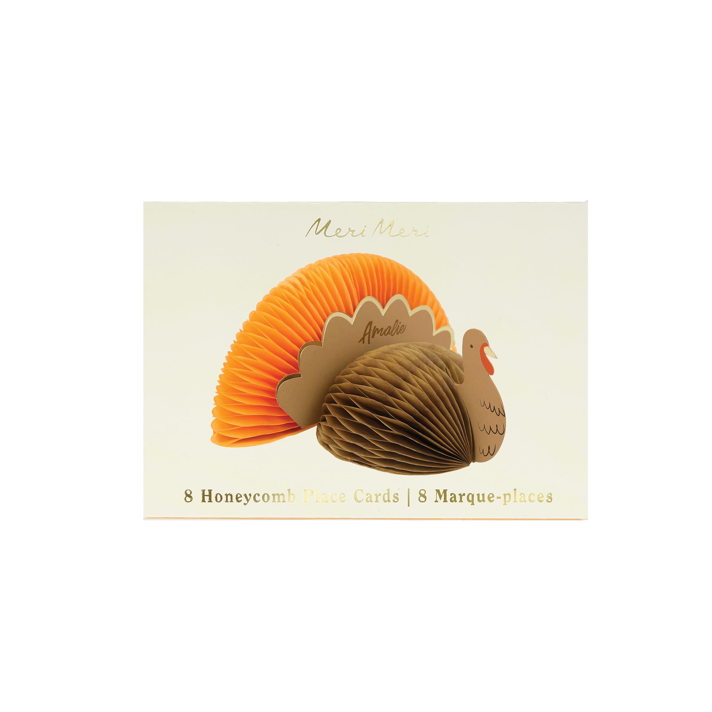 Meri Meri Turkey Place Cards (Pack of 8), 6" x 3" x 4.375" Thanksgiving Place Cards, Reusable Thanksgiving Table Decor - Image 6