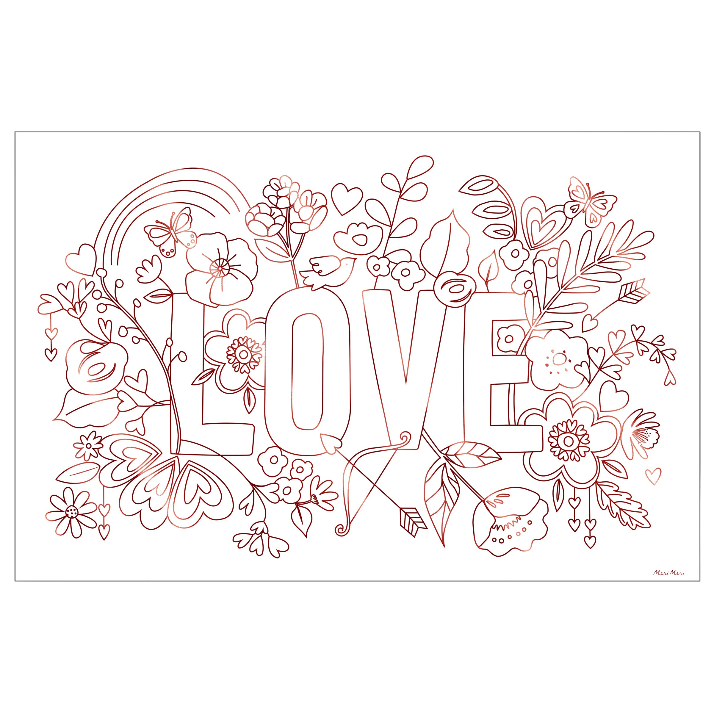 Meri Meri Valentine Coloring Posters (Pack of 2) - Valentine's Day - Image 6