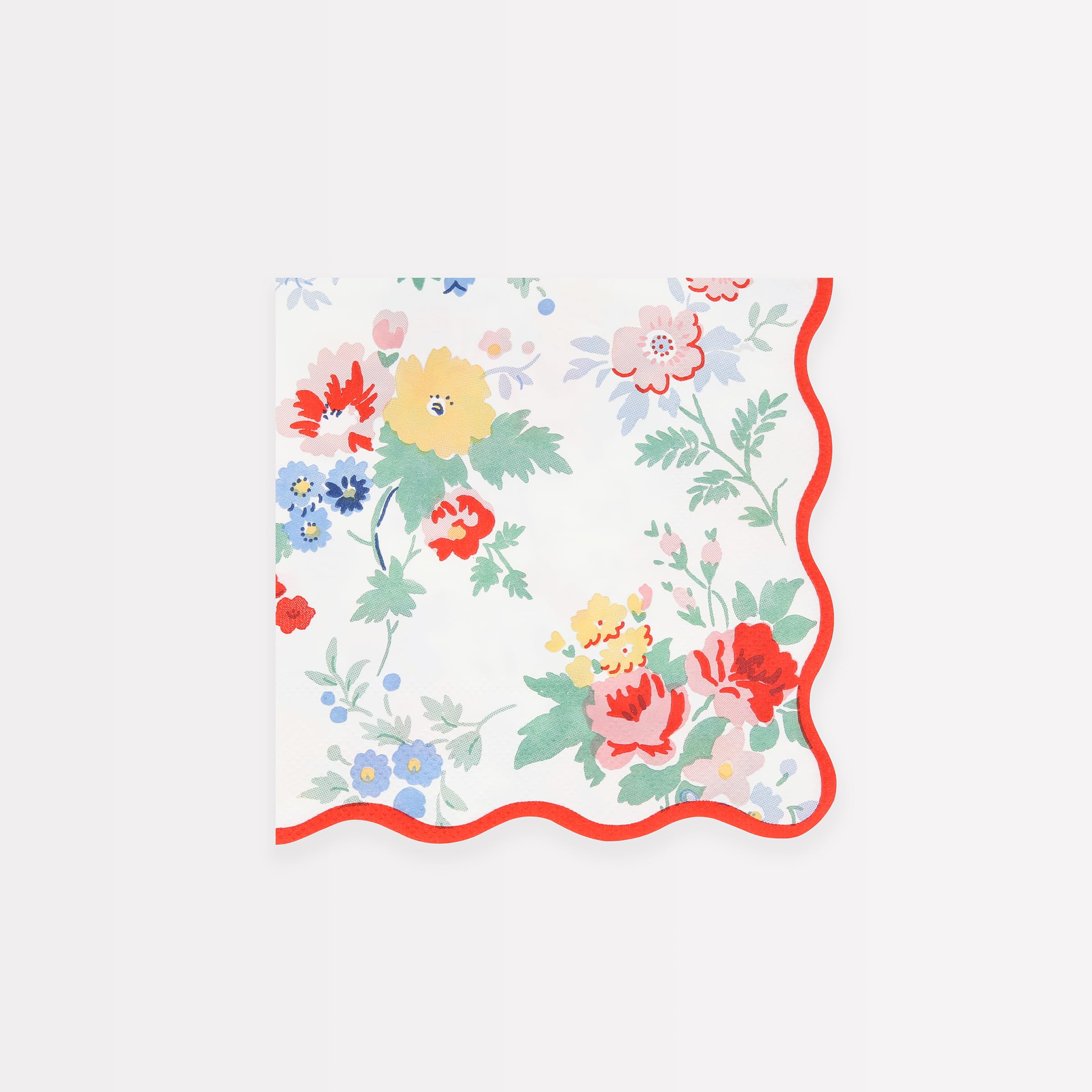 Meri Meri Vintage Floral Napkins (Pack of 16), Thick & Absorbent 3-Ply Paper, Floral Paper Napkins, Scalloped Edge, Disposable