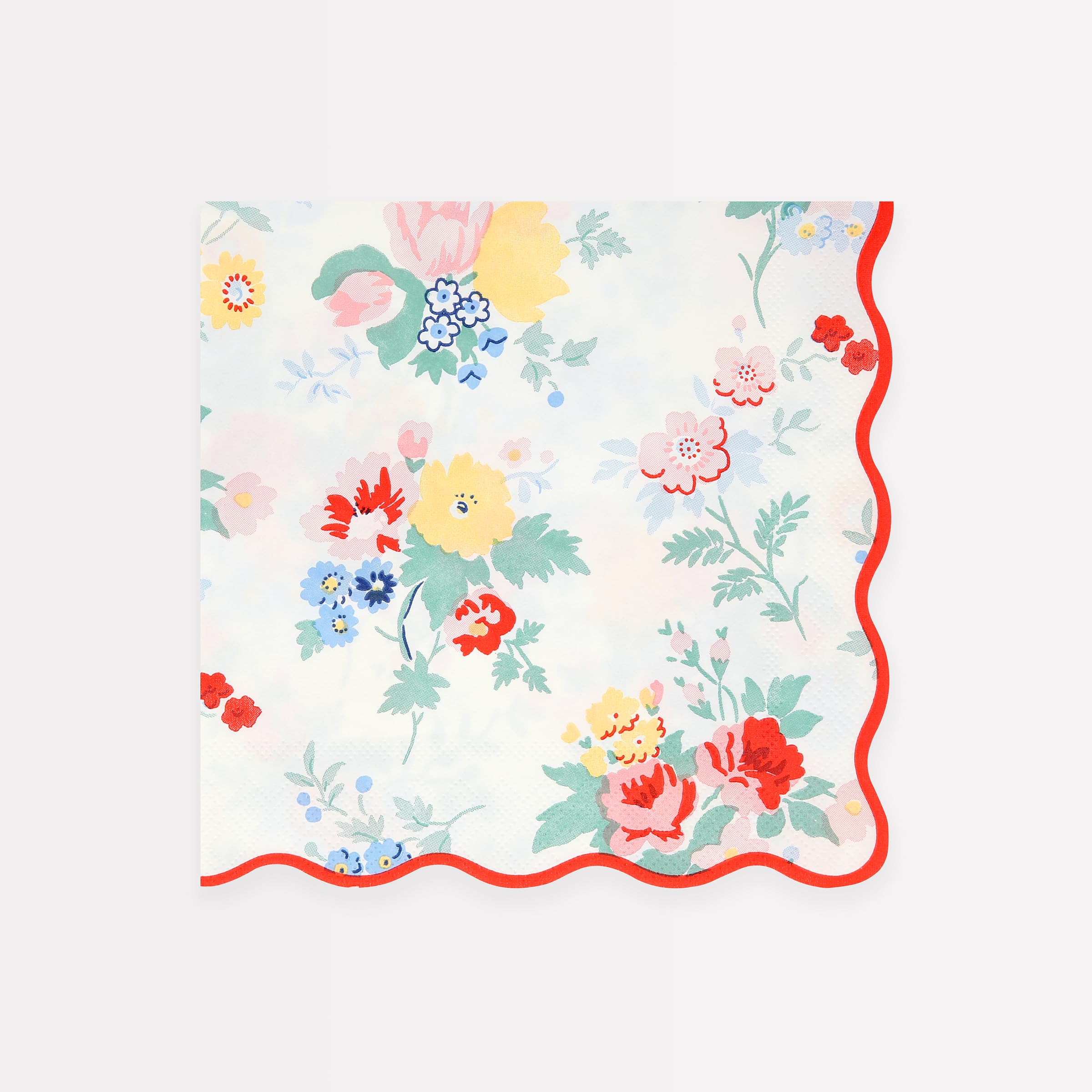Meri Meri Vintage Floral Napkins (Pack of 16), Thick & Absorbent 3-Ply Paper, Floral Paper Napkins, Scalloped Edge, Disposable