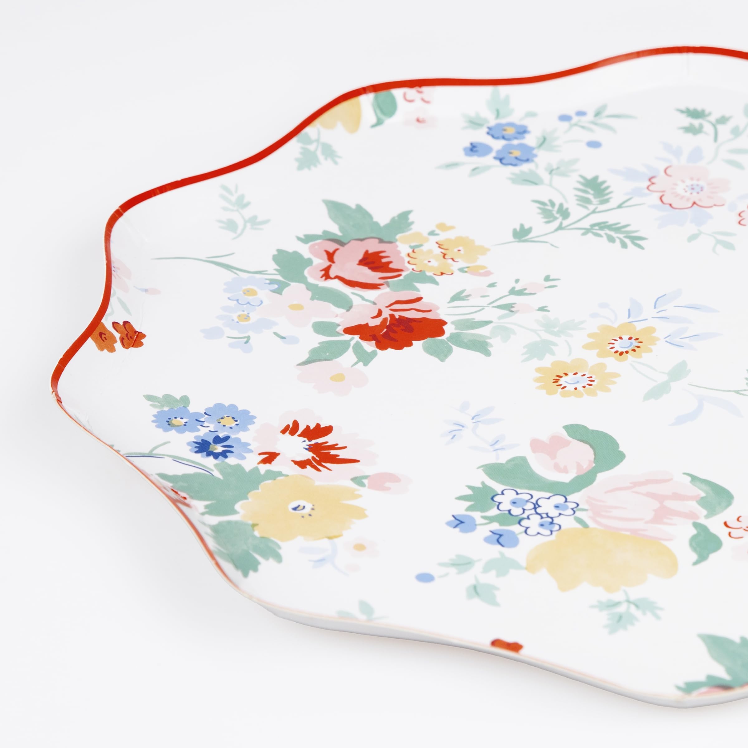 Meri Meri Wavy Floral Plates (Pack of 8), Disposable Paper Party Plates for Bridal Shower, Garden Parties, Elegant Wavy Edge, Hot & Cold Food - Image 3