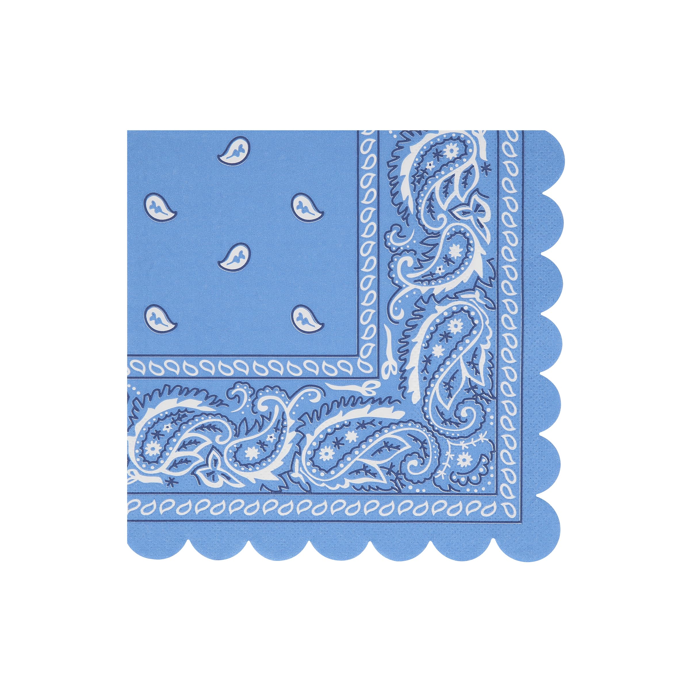 Meri Meri Western Bandana Party Napkins (Pack of 16), Disposable Paper Napkins, Kids & Adults, Scalloped Edge, 5 Vibrant Colours, Thick & Absorbent 3-Ply Paper - Image 5