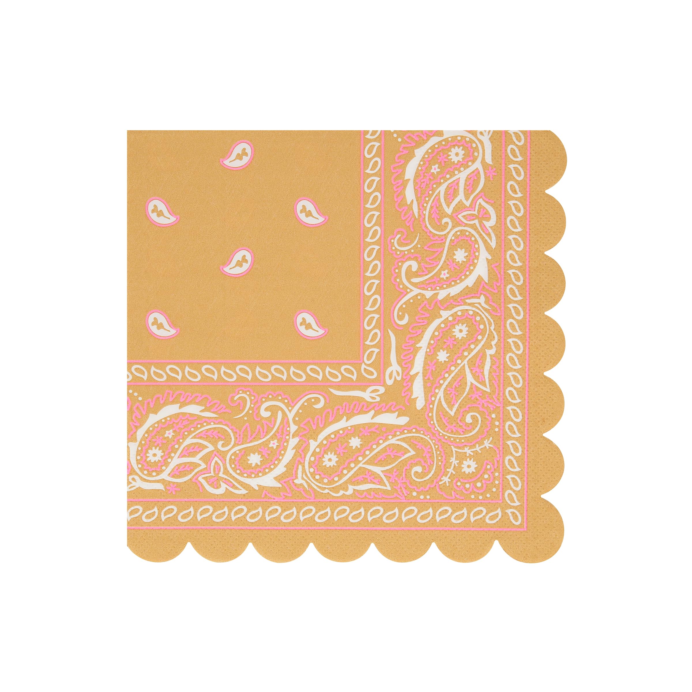 Meri Meri Western Bandana Party Napkins (Pack of 16), Disposable Paper Napkins, Kids & Adults, Scalloped Edge, 5 Vibrant Colours, Thick & Absorbent 3-Ply Paper - Image 7