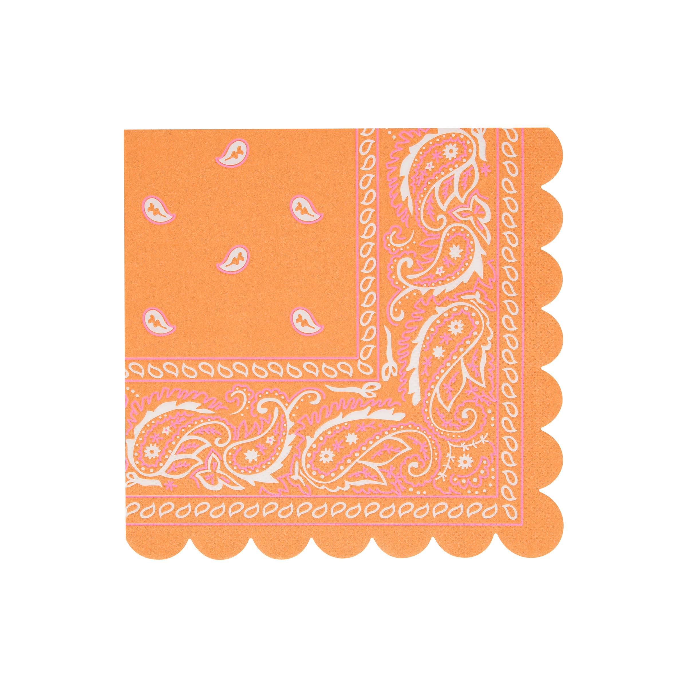Meri Meri Western Bandana Party Napkins (Pack of 16), Disposable Paper Napkins, Kids & Adults, Scalloped Edge, 5 Vibrant Colours, Thick & Absorbent 3-Ply Paper - Image 8