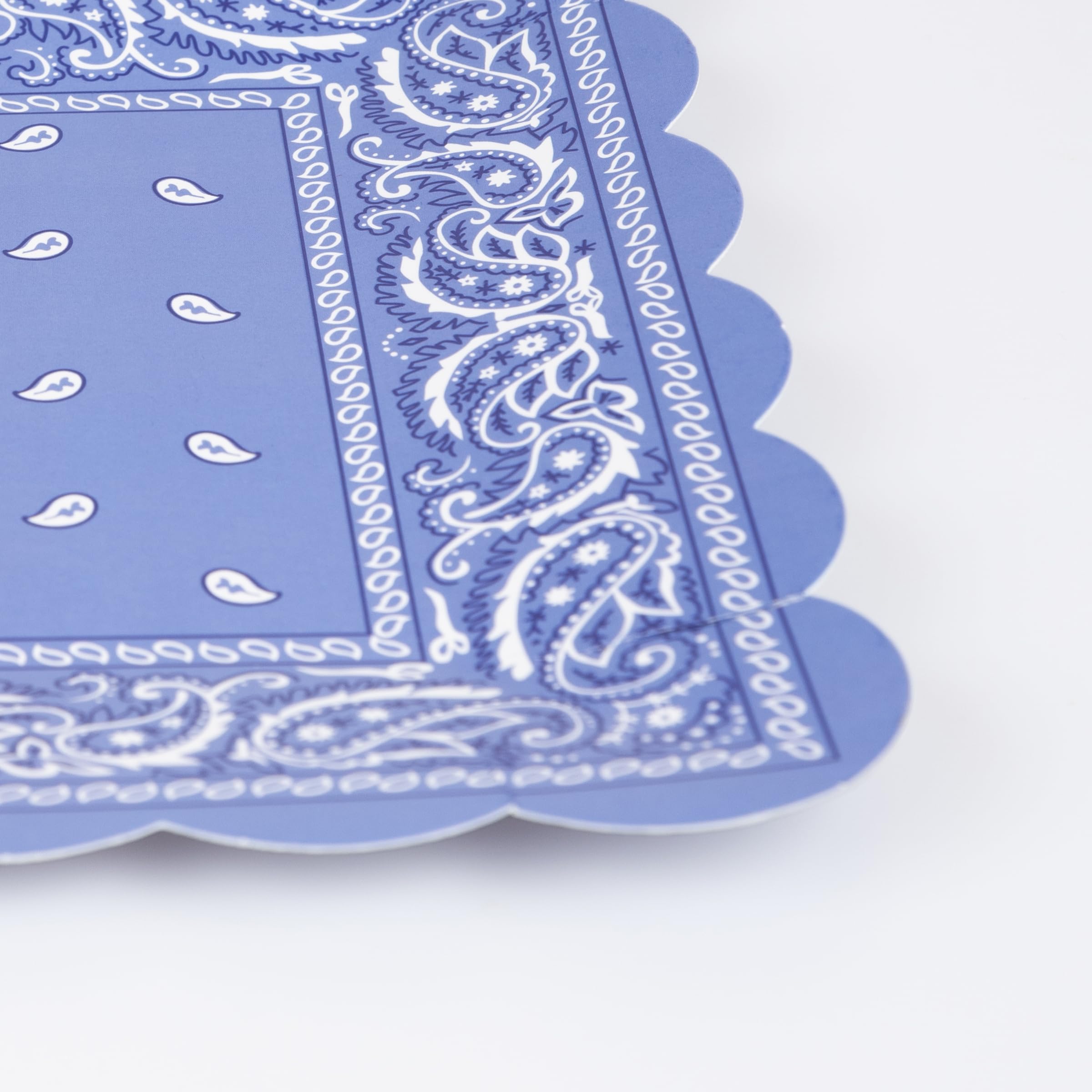 Meri Meri Western Bandana Square Party Plates (Pack of 8), Disposable Paper Plates, Cowboy Western Party Decorations, 8 Vibrant Colors, Paisley Design, 9.75" x 9.75" - Image 3