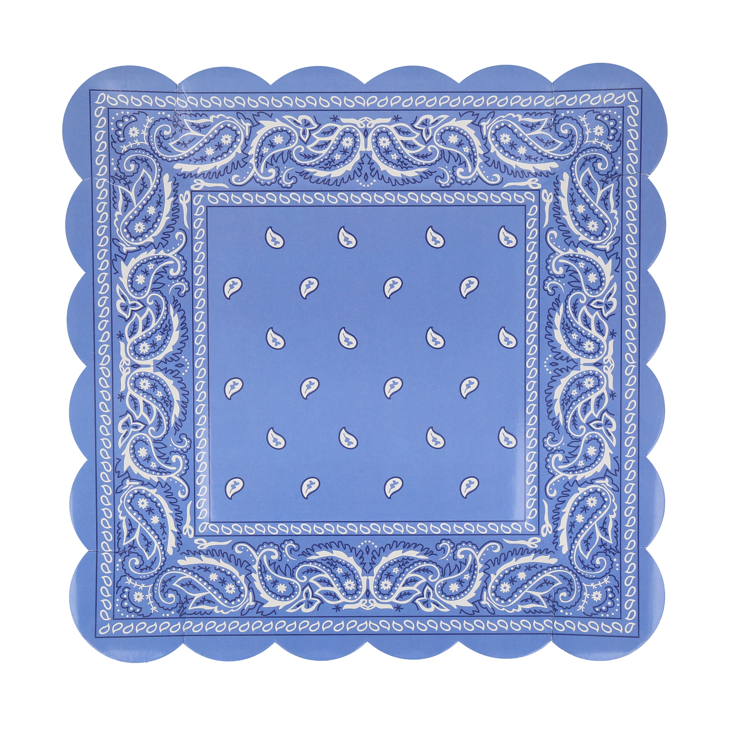 Meri Meri Western Bandana Square Party Plates (Pack of 8), Disposable Paper Plates, Cowboy Western Party Decorations, 8 Vibrant Colors, Paisley Design, 9.75" x 9.75" - Image 6