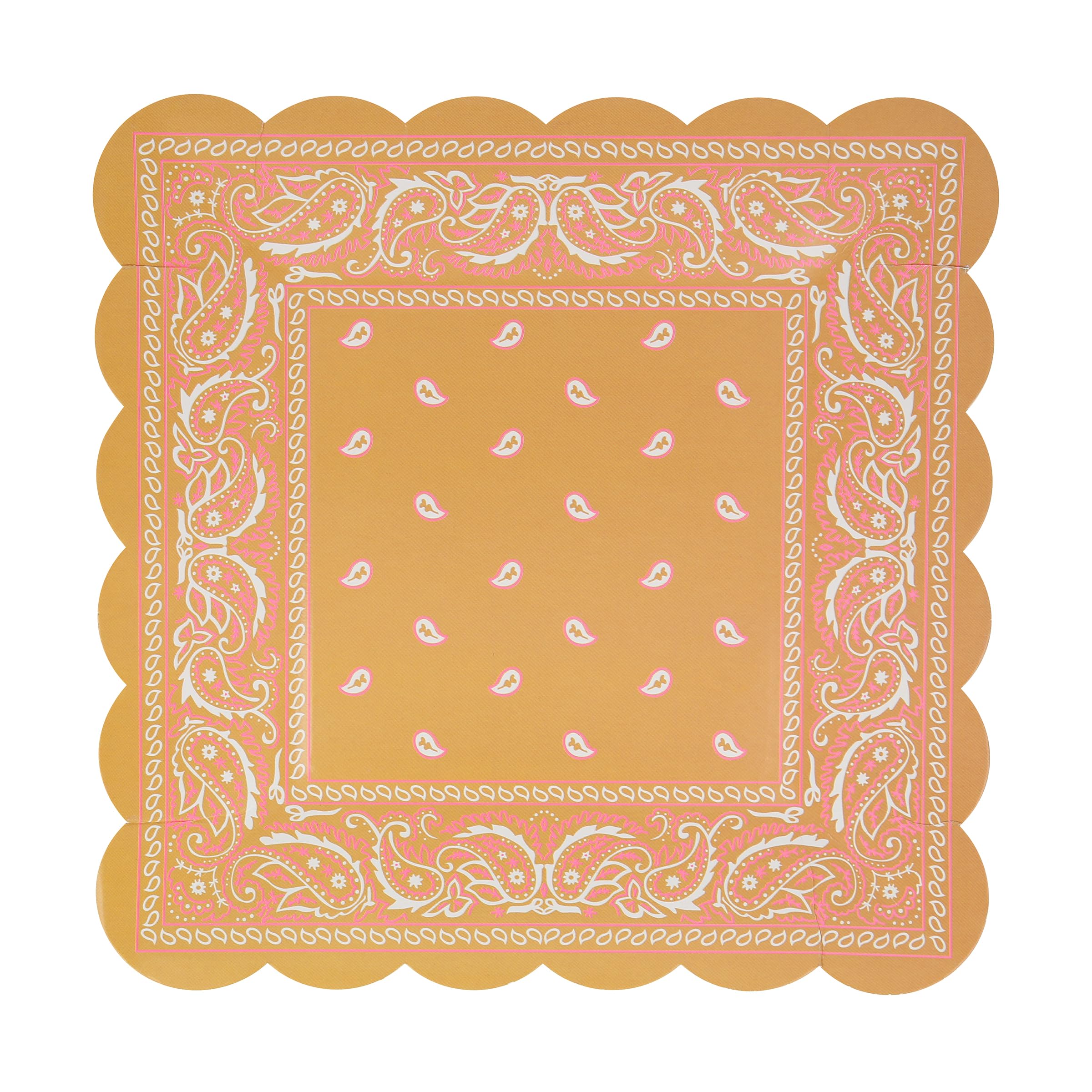 Meri Meri Western Bandana Square Party Plates (Pack of 8), Disposable Paper Plates, Cowboy Western Party Decorations, 8 Vibrant Colors, Paisley Design, 9.75" x 9.75" - Image 8