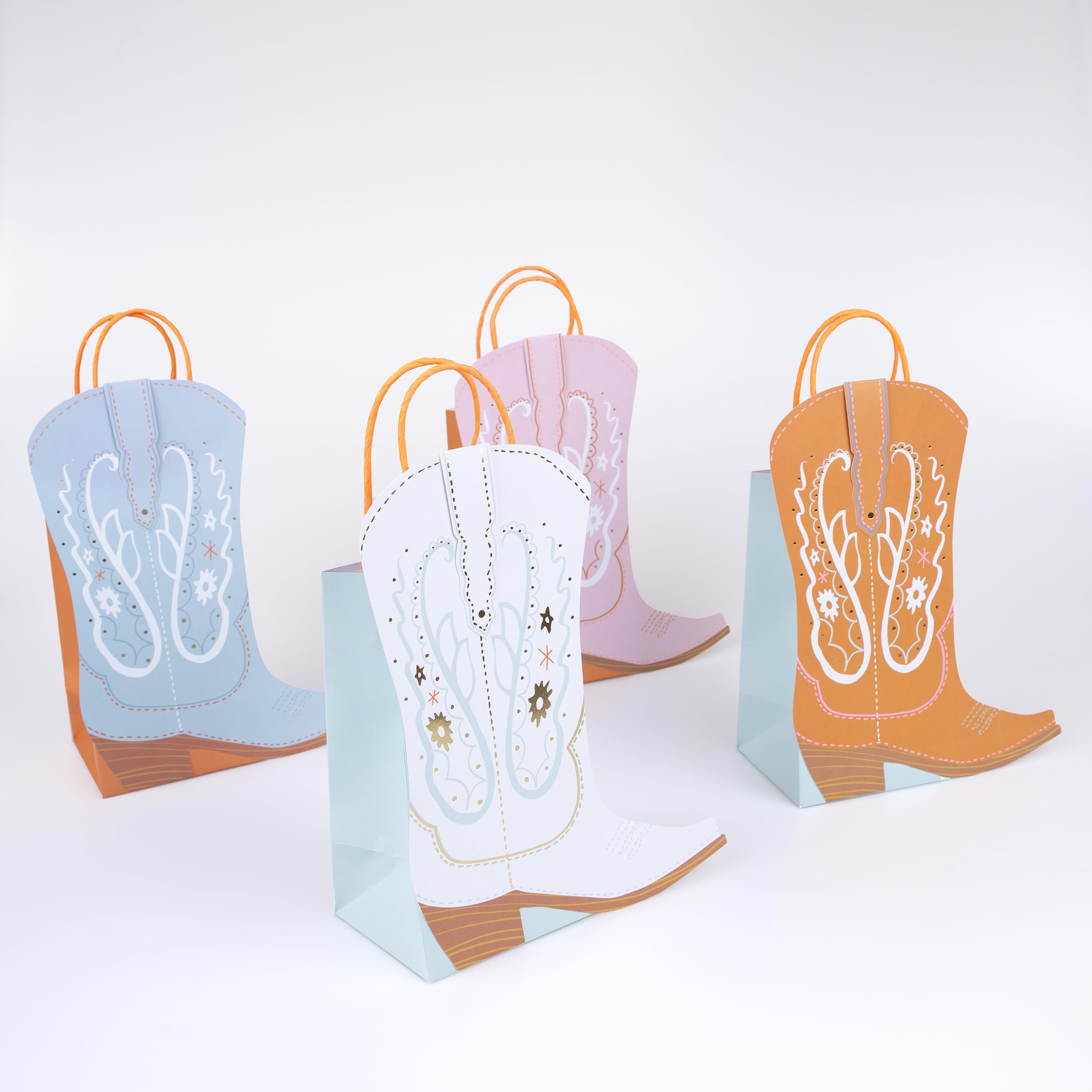 Meri Meri Western Paper Party Bags (Pack of 8), Party Favor Bags, 3D Embellishments, For Kids & Adults, 8 Colors - Image 3