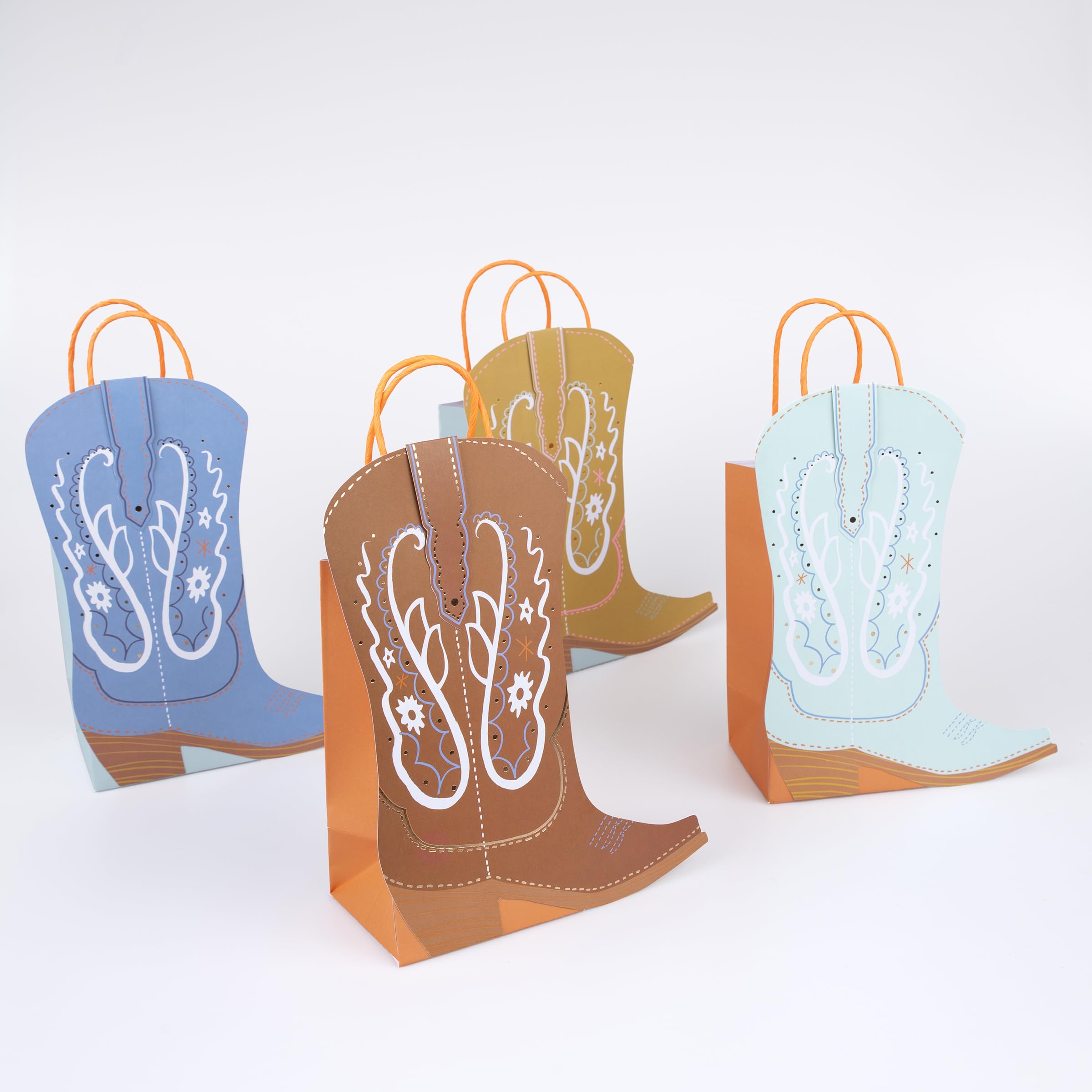 Meri Meri Western Paper Party Bags (Pack of 8), Party Favor Bags, 3D Embellishments, For Kids & Adults, 8 Colors - Image 4