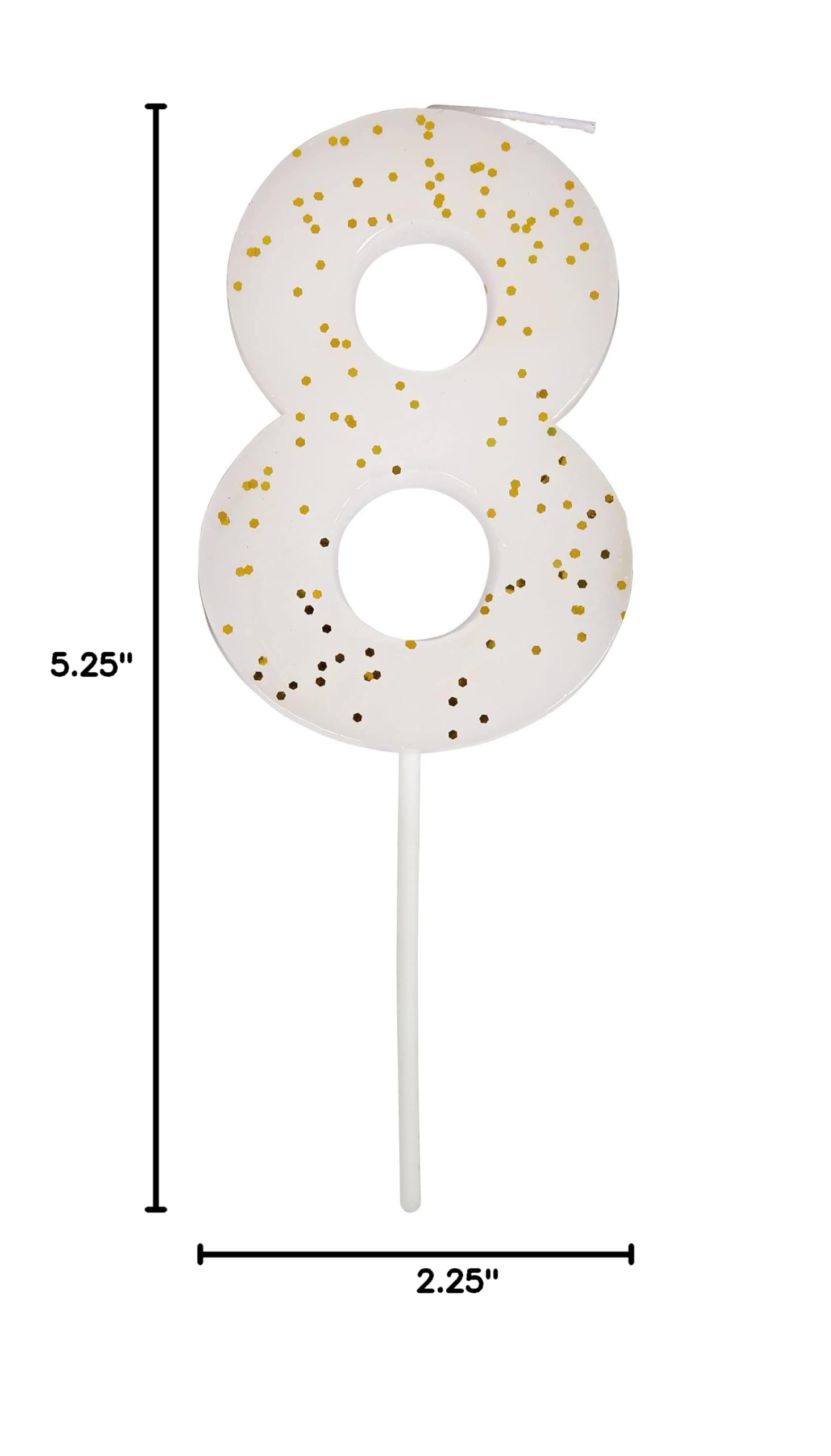 Meri Meri White Number 8 Candle - Image 5