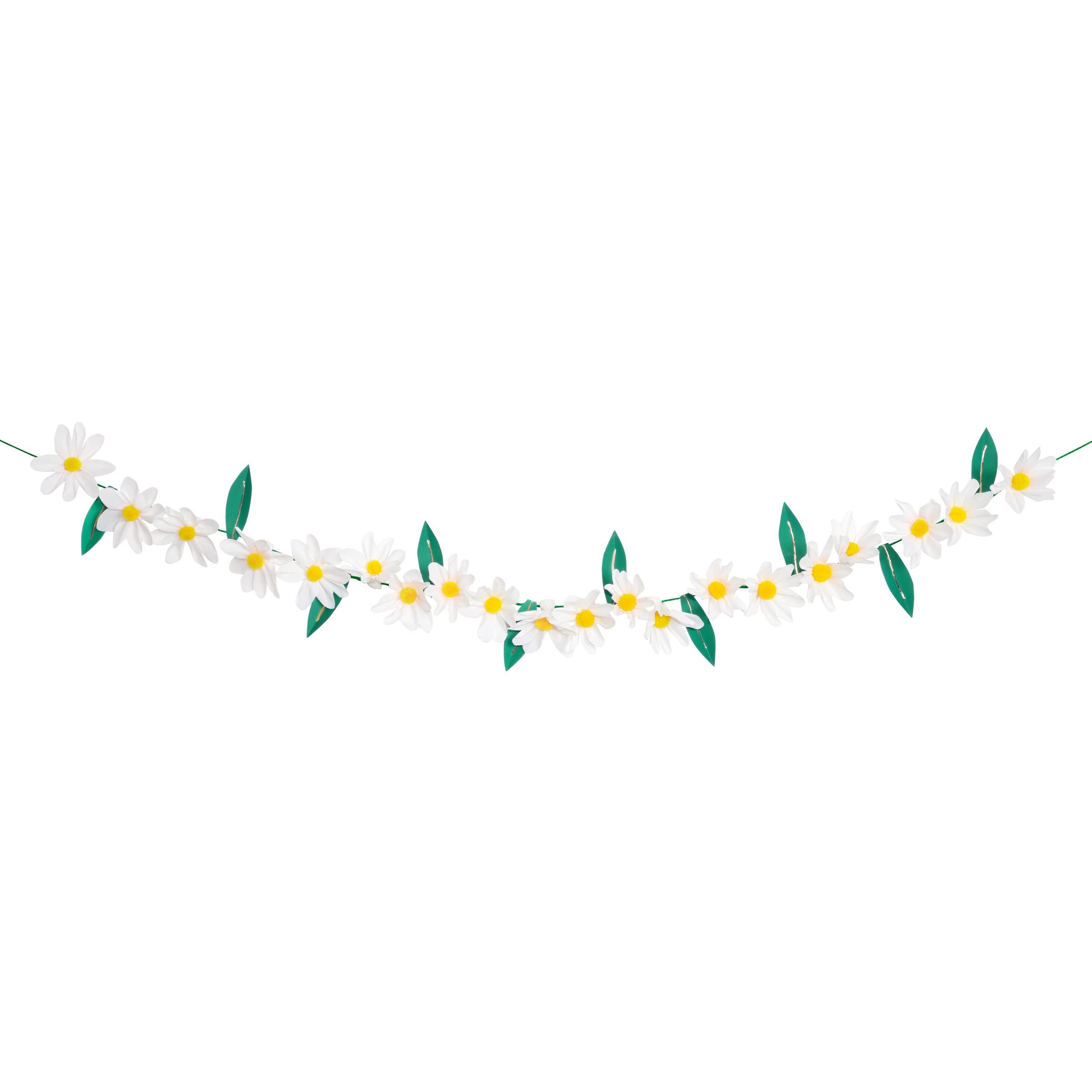 Meri Meri Wild Daisy Garland (Pack of 1), 8' Flower Garland w Excess Cord, Crepe Paper Flowers - Image 4