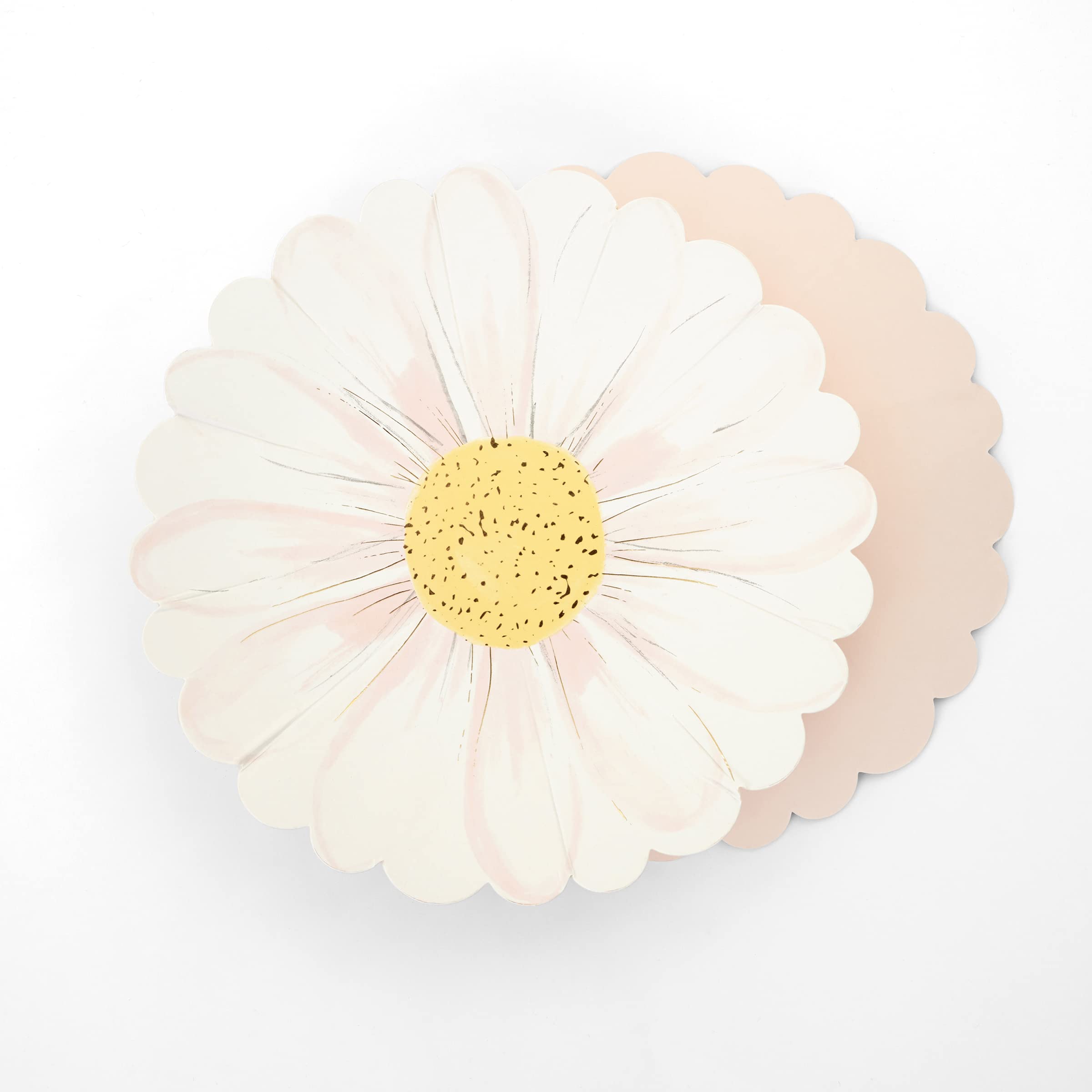 Meri Meri Wild Daisy Plates, Pack of 8 Disposable Paper Plates, Flower Shaped with Illustrative Touches – Perfect for Daisy Birthday Decorations, Spring Get-Togethers, and More - Image 3