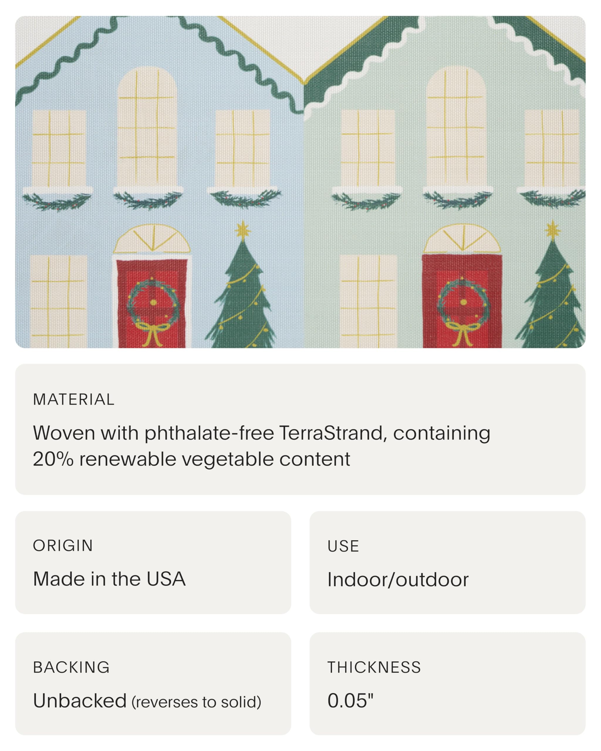Meri Meri x Chilewich Festive Houses Woven Placemats - Dining Table Mats - Reusable, Stain-Resistant, Indoor/Outdoor Tabletop Protection - 18.5" x 13.5" - Image 4