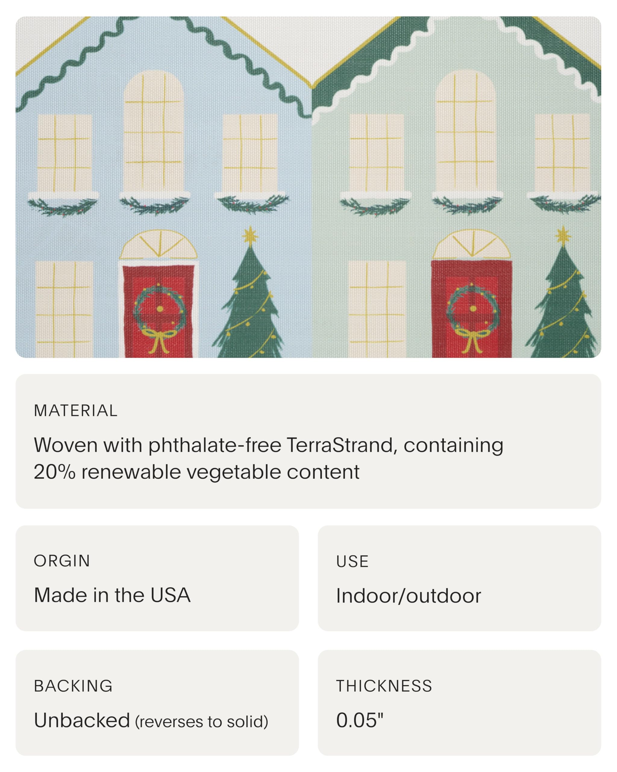 Meri Meri x Chilewich Festive Houses Woven Table Runner - Reusable, Stain-Resistant, Indoor/Outdoor Holiday Dining Table Decoration - 13.5" x 72" - Image 4