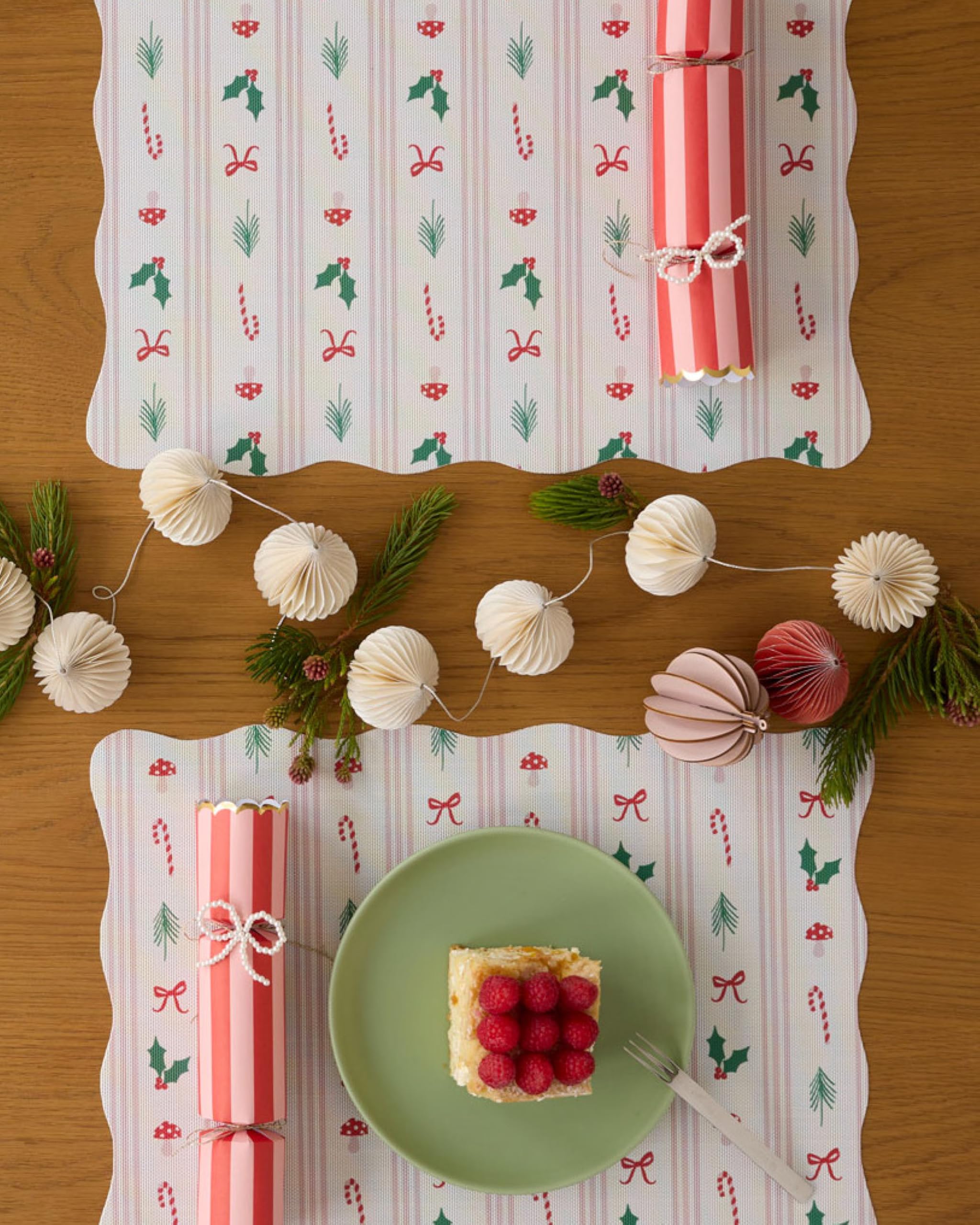 Meri Meri x Chilewich Festive Icon Stripe Woven Placemats - Scalloped-Edge Dining Table Mats - Reusable, Stain-Resistant, Indoor/Outdoor Tabletop Protection - 18.5" x 13.5" - Image 3