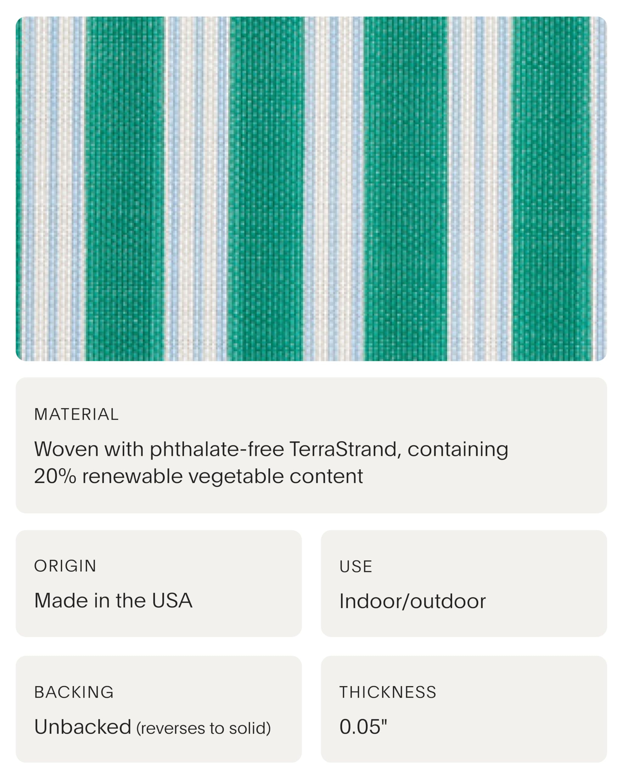 Meri Meri x Chilewich Festive Stripe Round Woven Placemats - 15" Scalloped-Edge Dining Table Mats - Reusable, Stain-Resistant, Indoor/Outdoor Tabletop Protection- Green - Image 4
