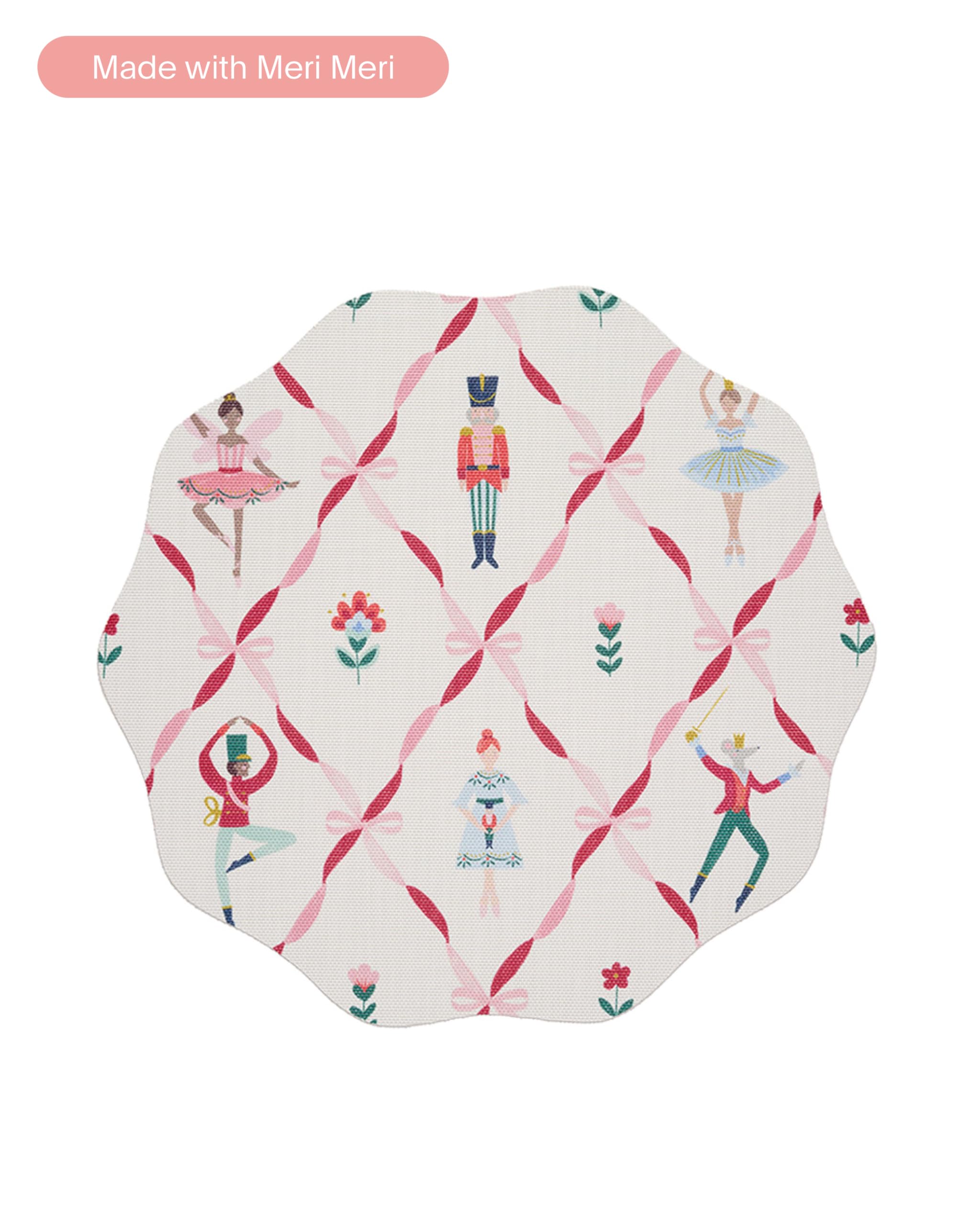 Meri Meri x Chilewich Nutcracker Ballet Round Woven Placemats - 15" Scalloped-Edge Dining Table Mats - Reusable, Stain-Resistant, Indoor/Outdoor Tabletop Protection - Image 2