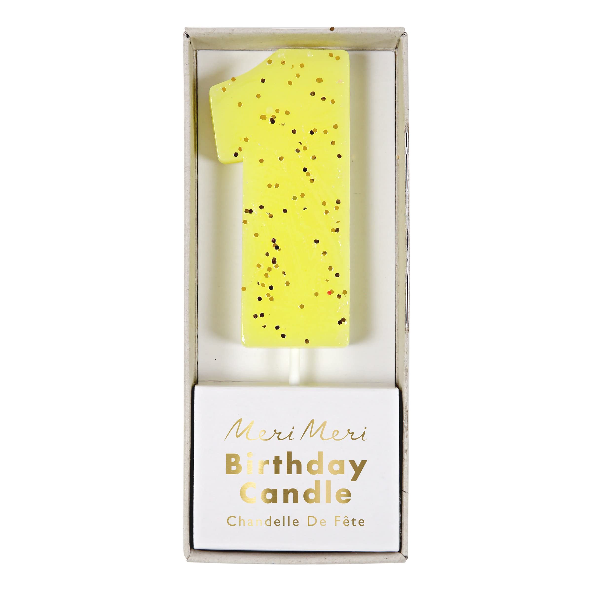 Meri Meri Yellow Number 1 Candle - Image 2