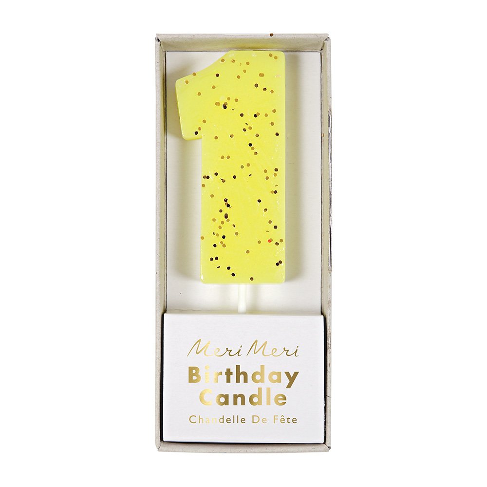 Meri Meri Yellow Number 1 Candle - Image 3